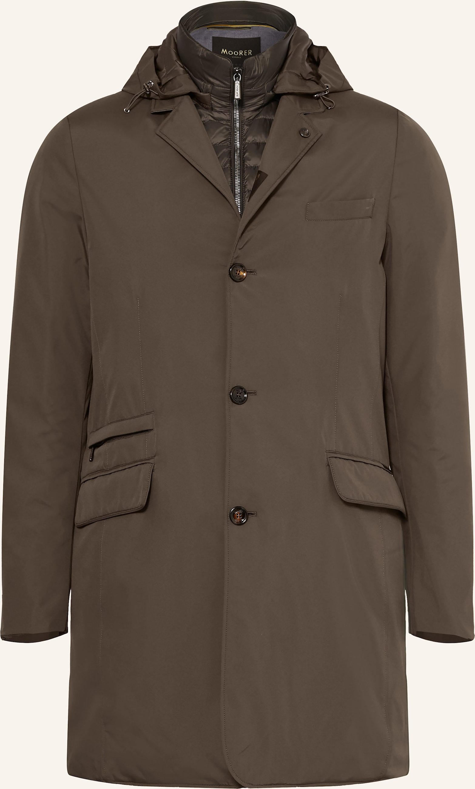 Moorer Daunenmantel Mit Herausnehmbarer Blende braun