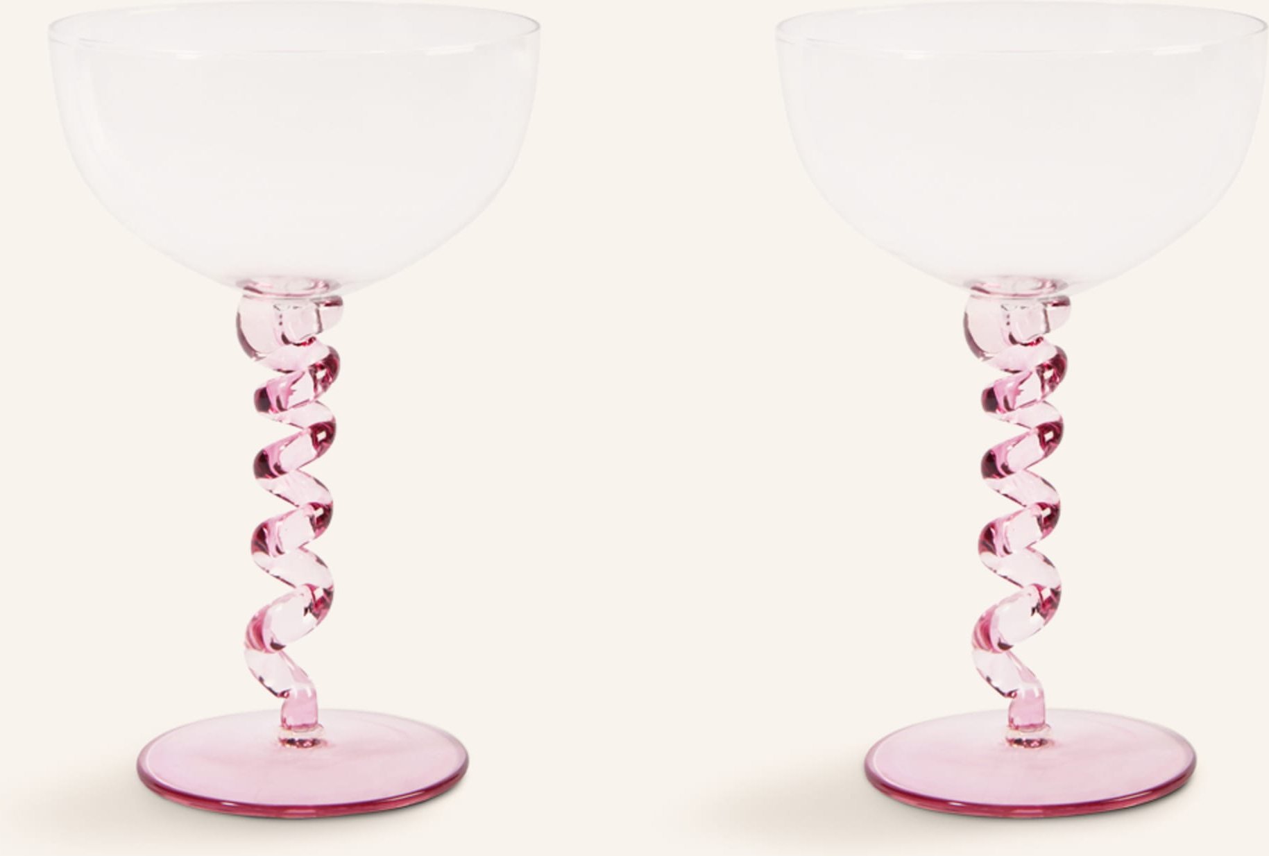 &K Amsterdam 2er-Set Schalen Ice Spiral pink