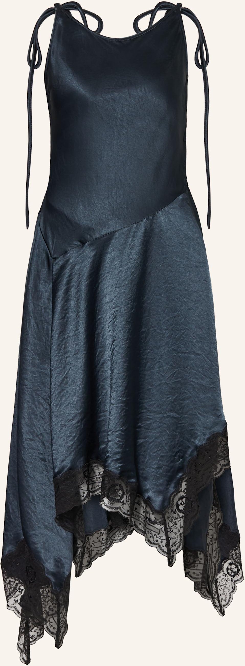 Acne Studios Wickelkleid Aus Satin Mit Spitze blau