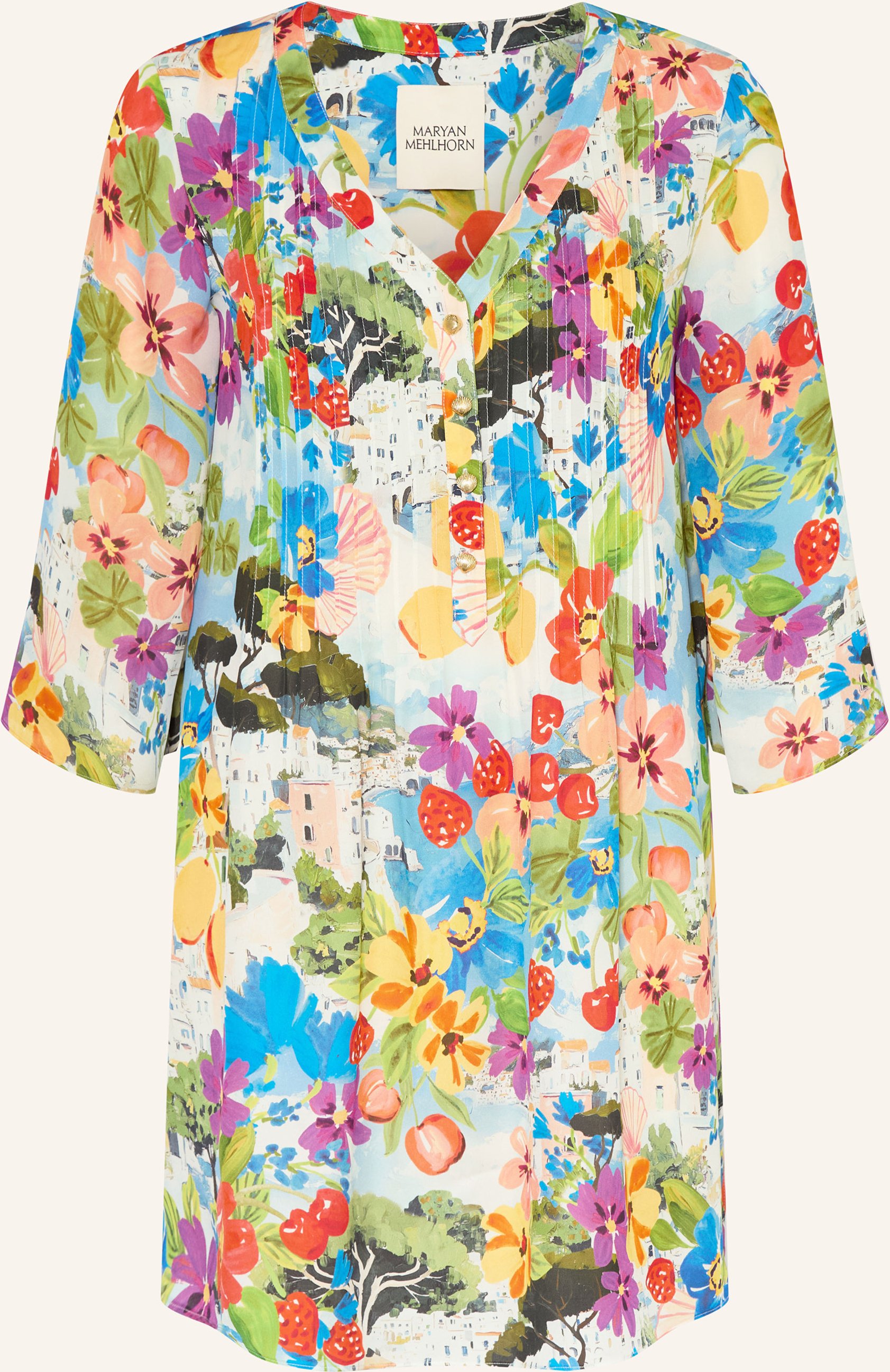 Maryan Mehlhorn Strandkleid Riviera Aus Seide Mit 3/4-Arm gruen