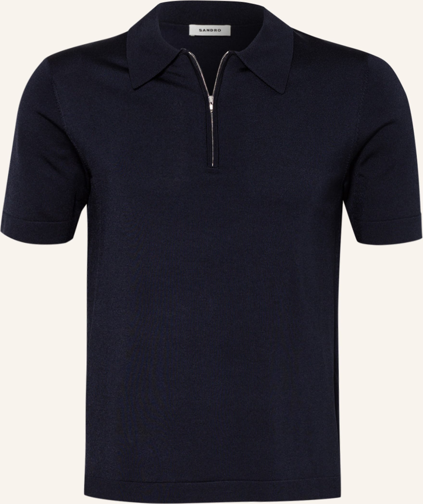 Sandro Strick-Poloshirt blau