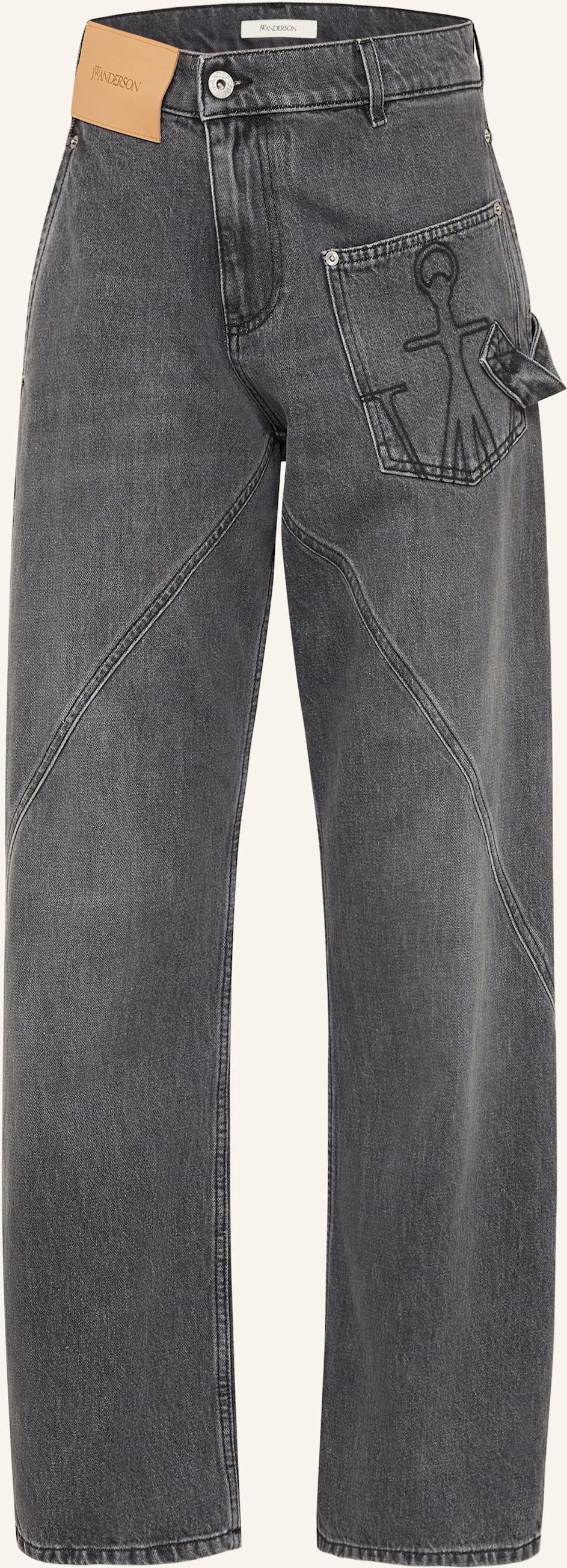 Jw Anderson Boyfriend Jeans Twisted grau