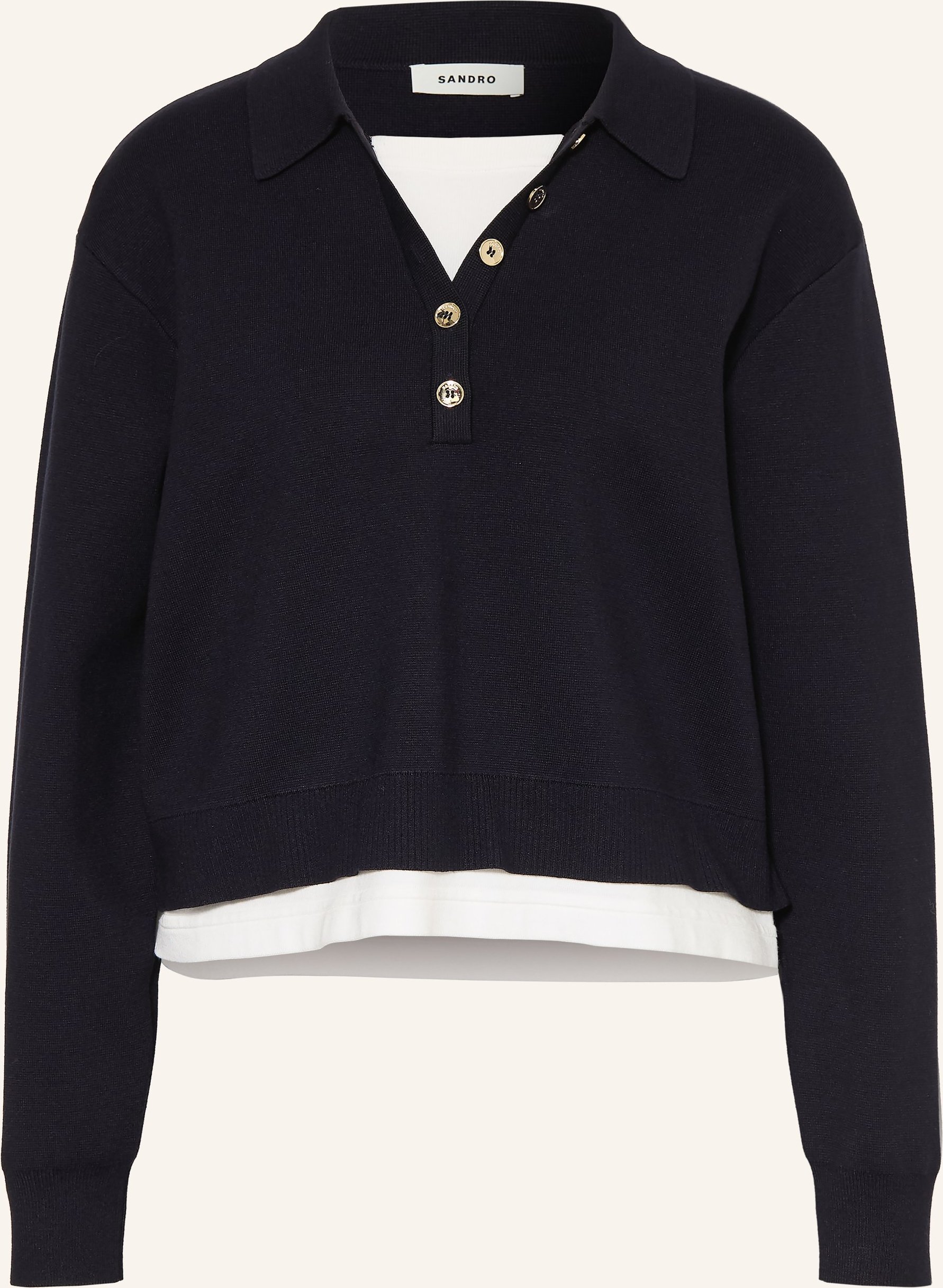 Sandro Pullover Im Materialmix blau