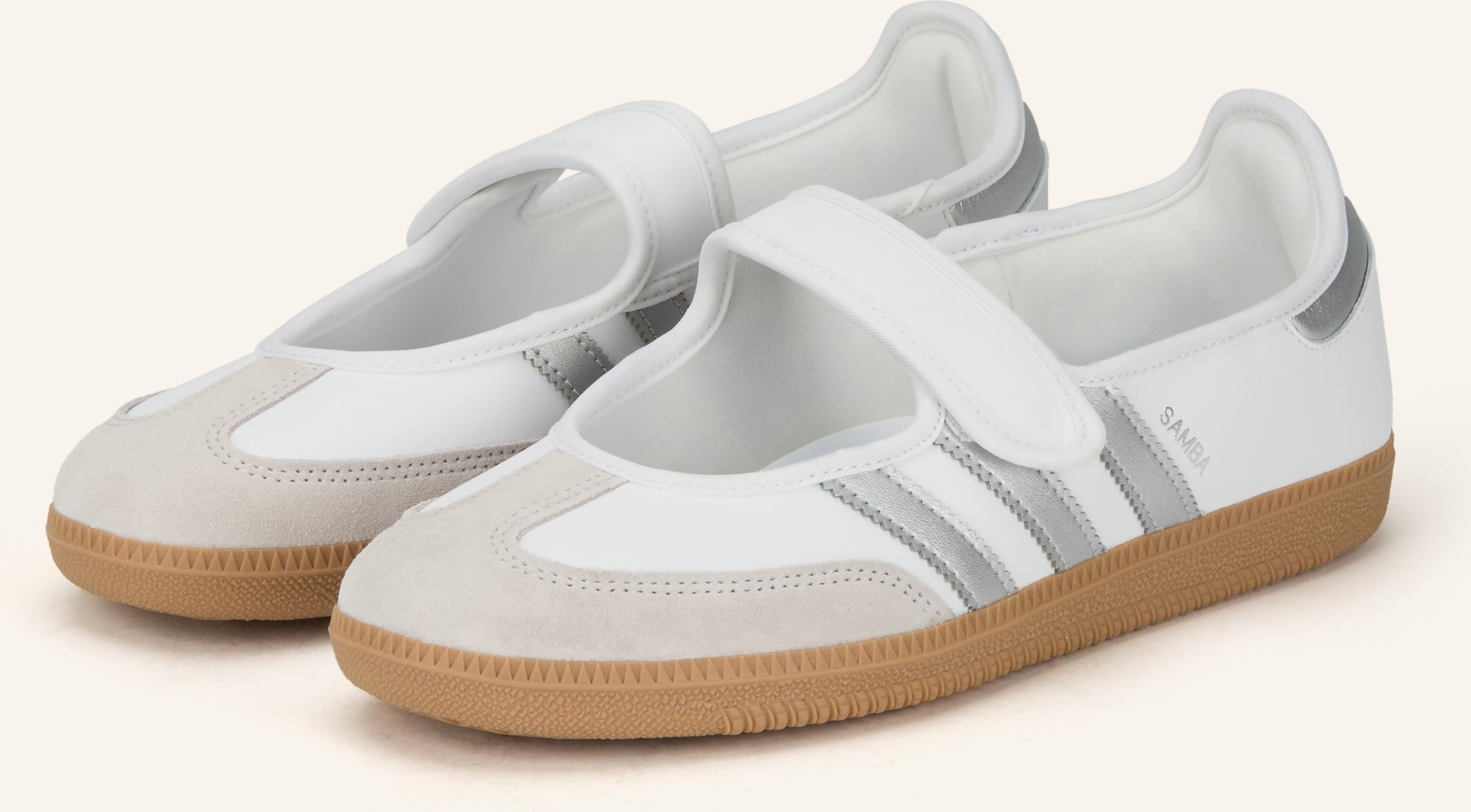 Adidas Originals Mary-Jane-Ballerinas Samba Jane silber