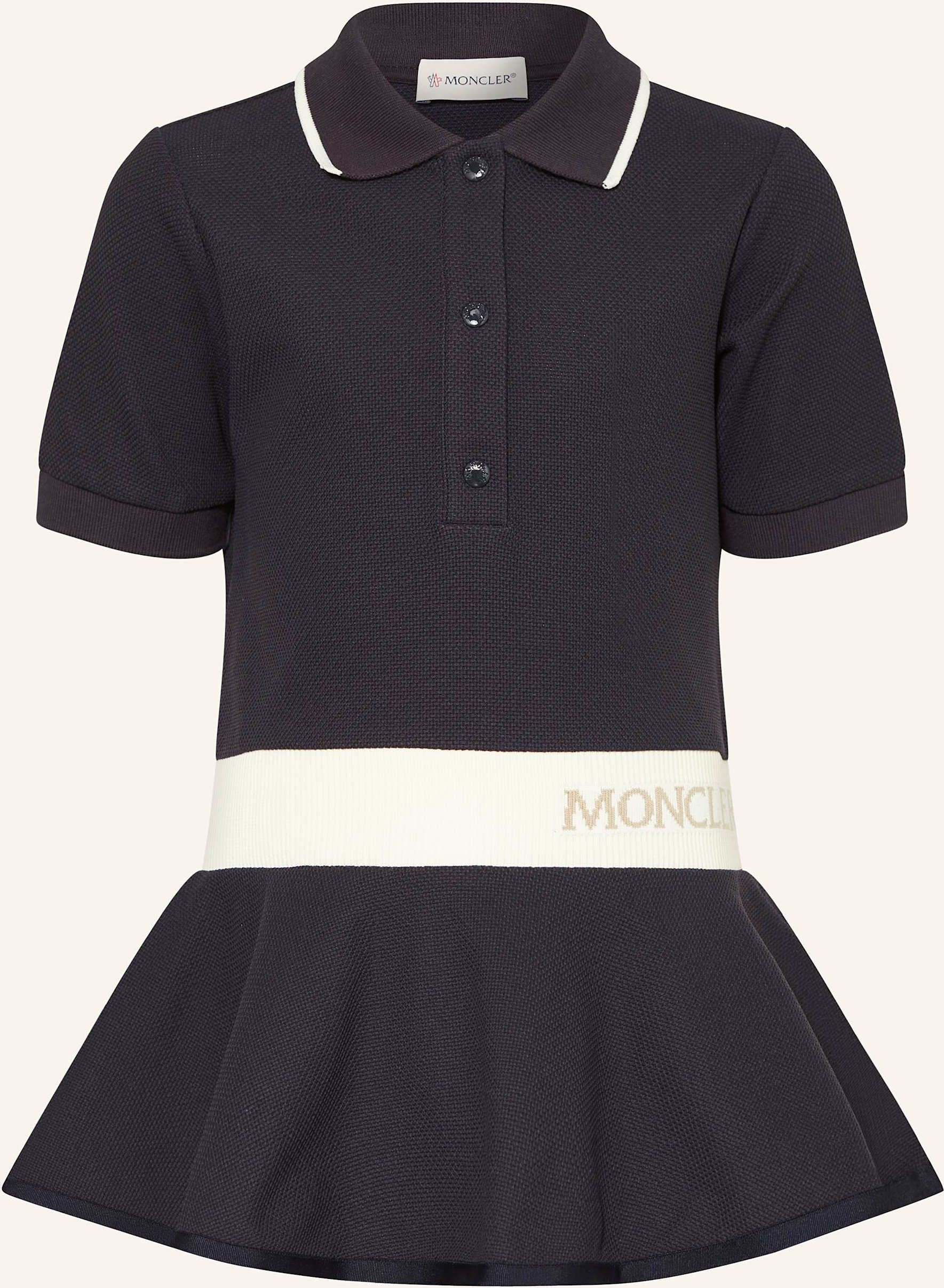 Thumbnail - Moncler Enfant Piqué-Kleid blau