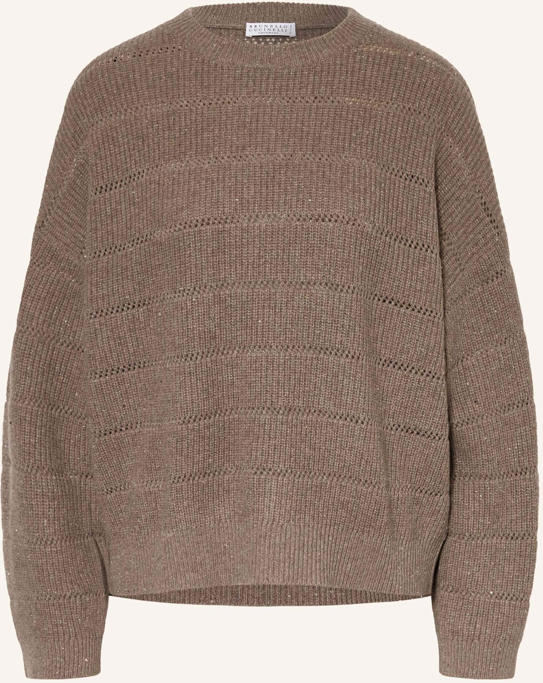 Brunello Cucinelli Pullover Mit Cashmere Und Glitzergarn braun