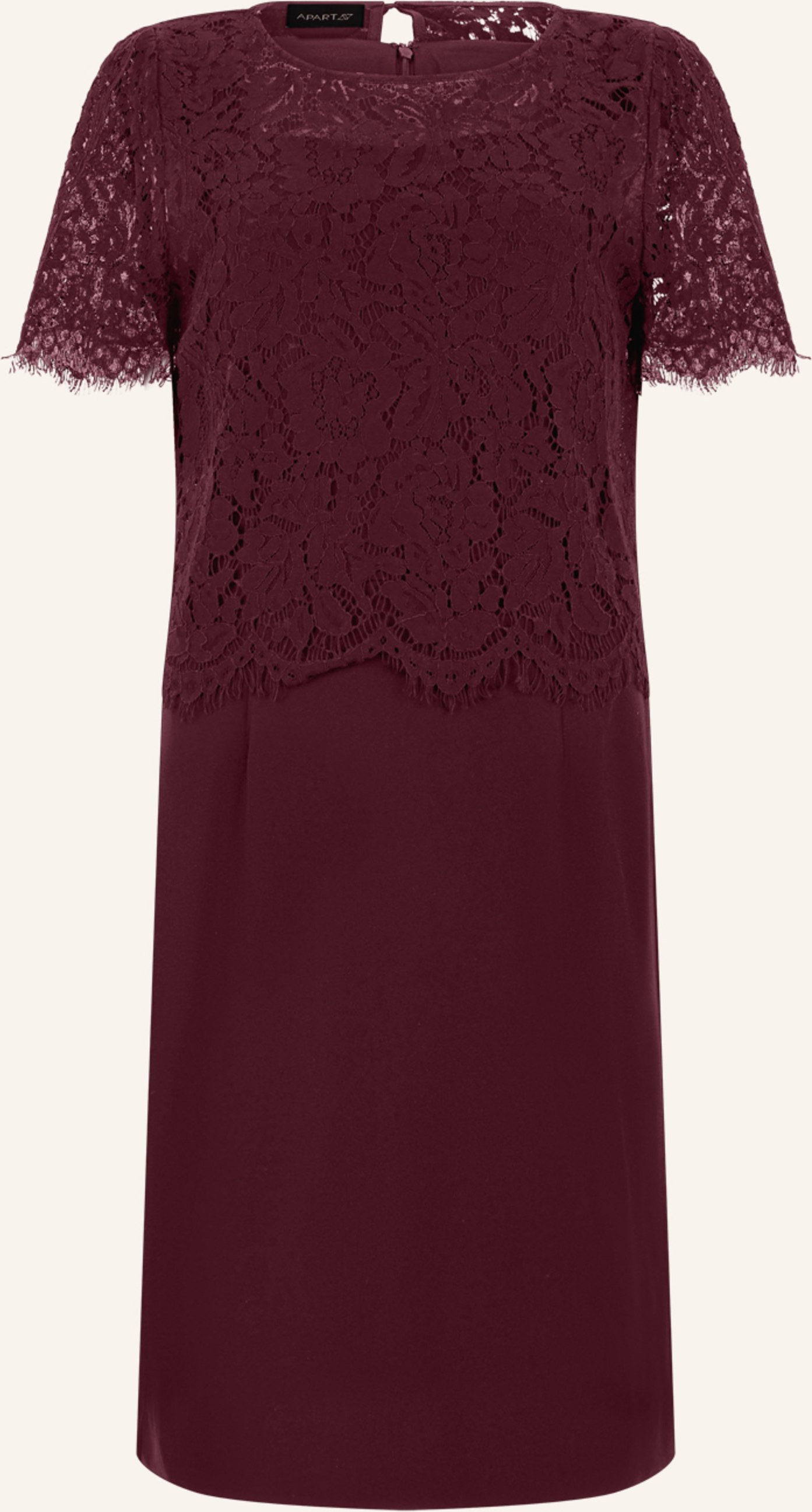 Apart Etuikleid Mit Spitzenjäckchen rot