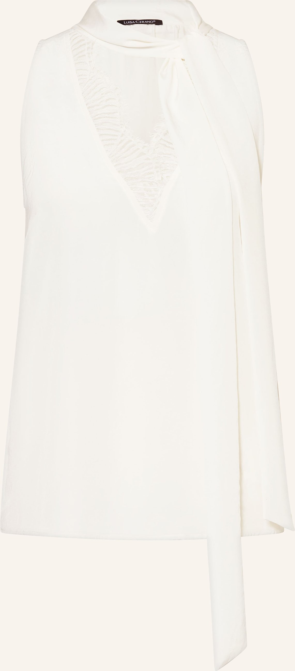 Luisa Cerano Blusentop Mit Schluppe Und Spitze weiss