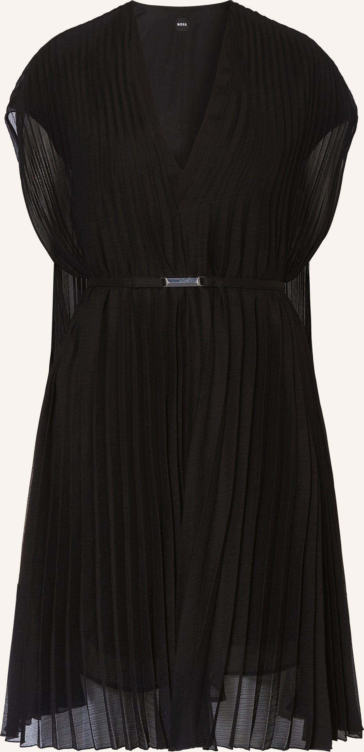 Boss Cocktailkleid Mit Plissees schwarz