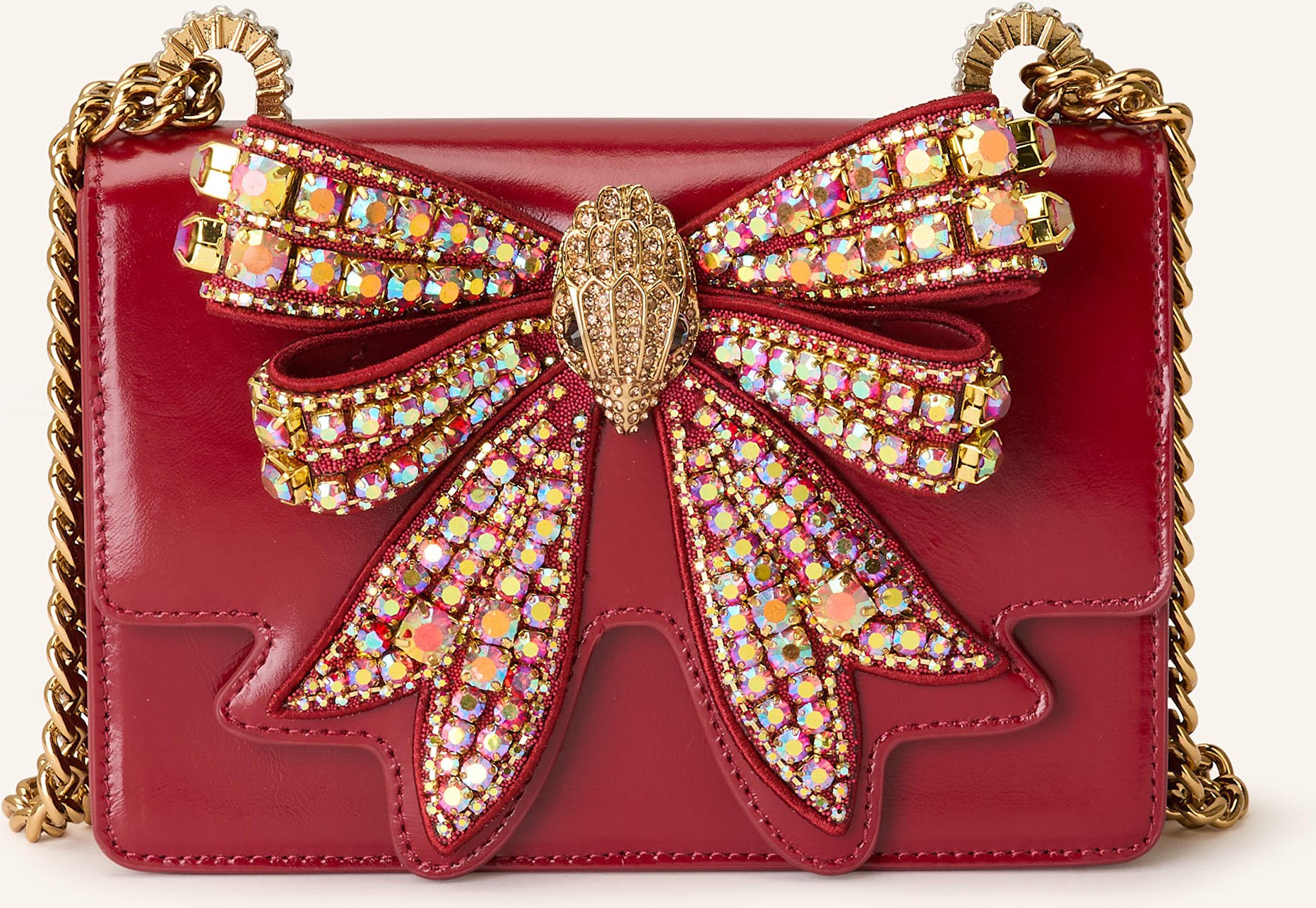 Thumbnail - Kurt Geiger Umhängetasche Bow Shoreditch Small Mit Schmucksteinen rot