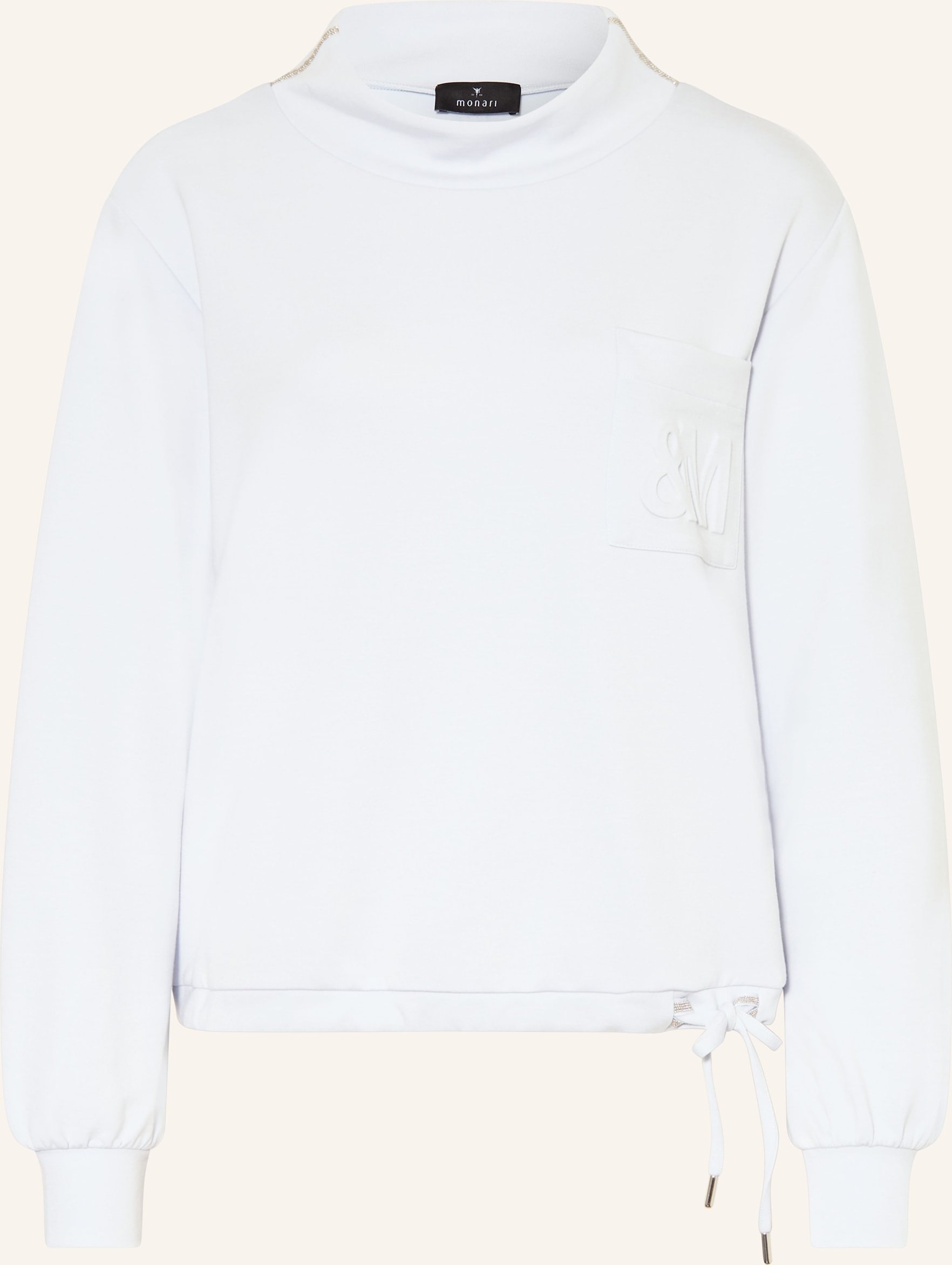 Monari Sweatshirt Mit Schmuckperlen blau