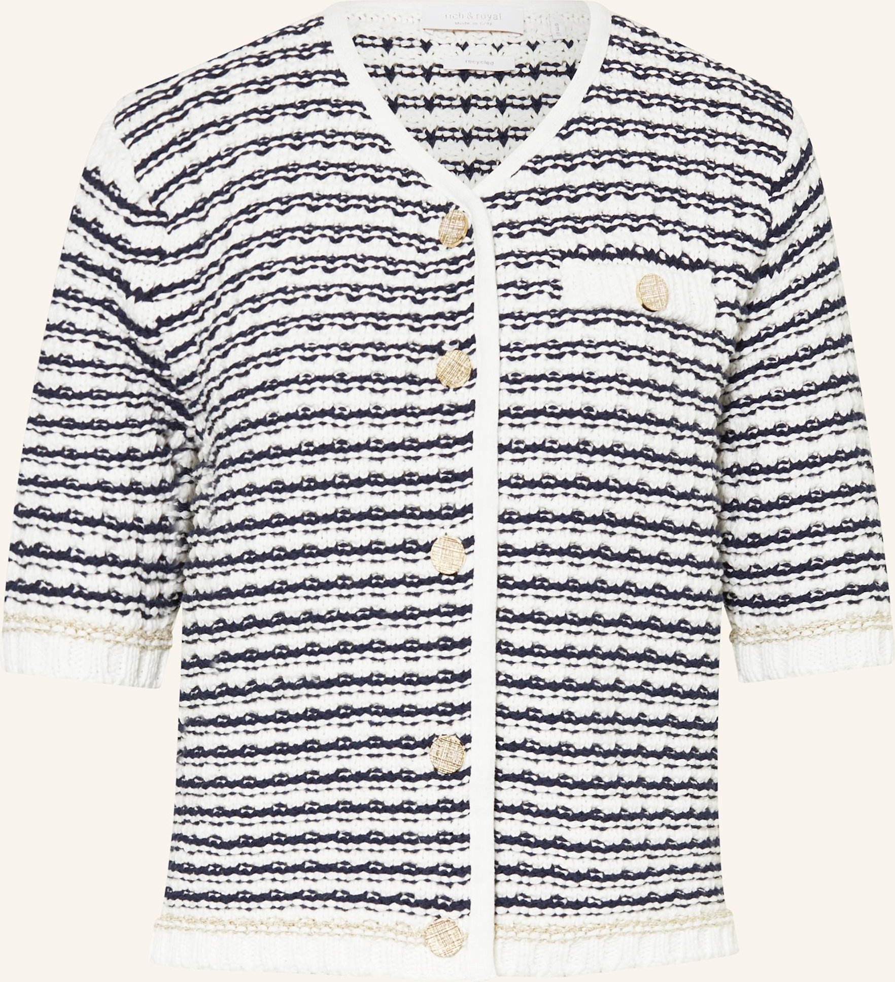 Thumbnail - Rich & Royal Strickjacke Mit Glitzergarn weiss