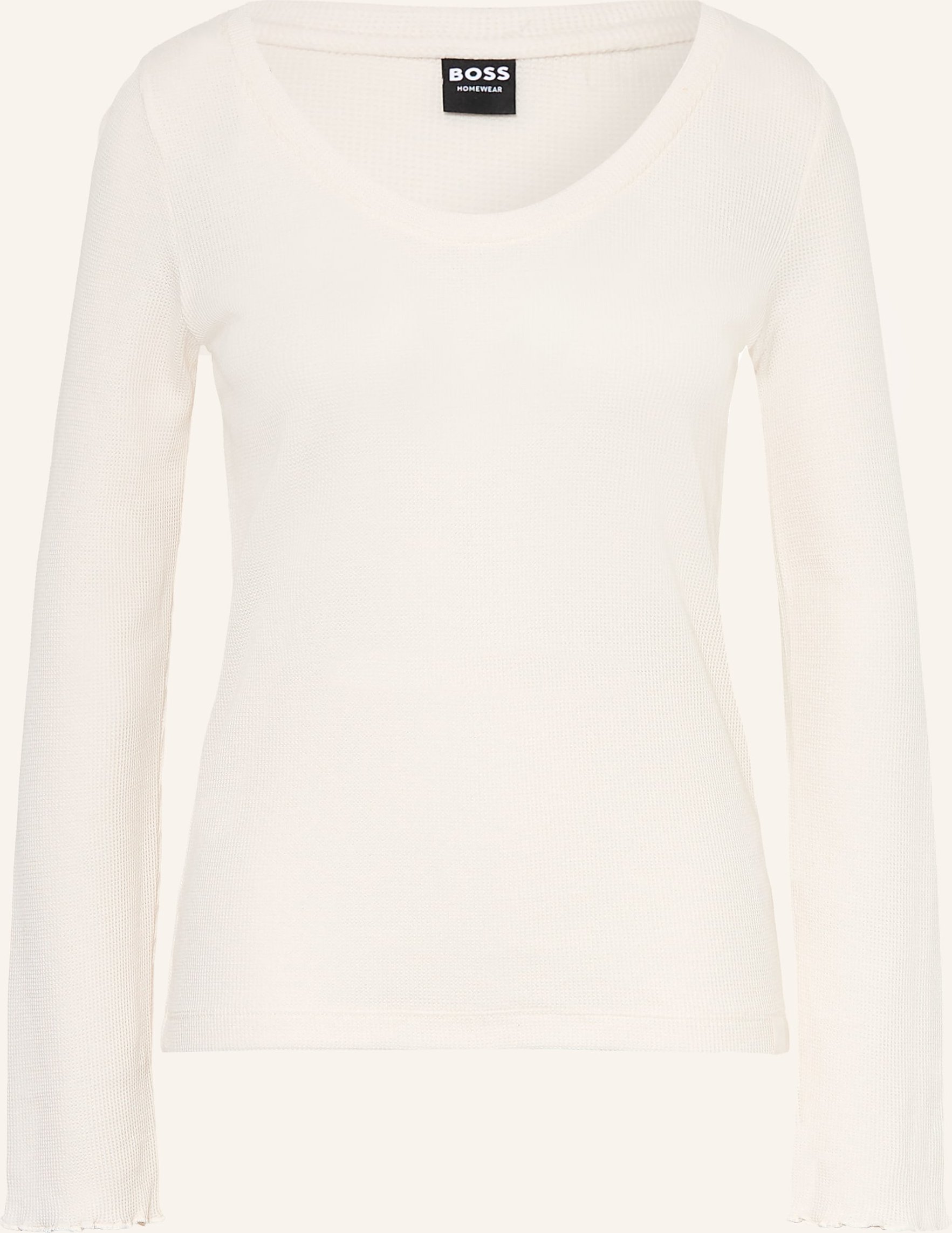 Boss Schlafshirt Cosy Waffle weiss