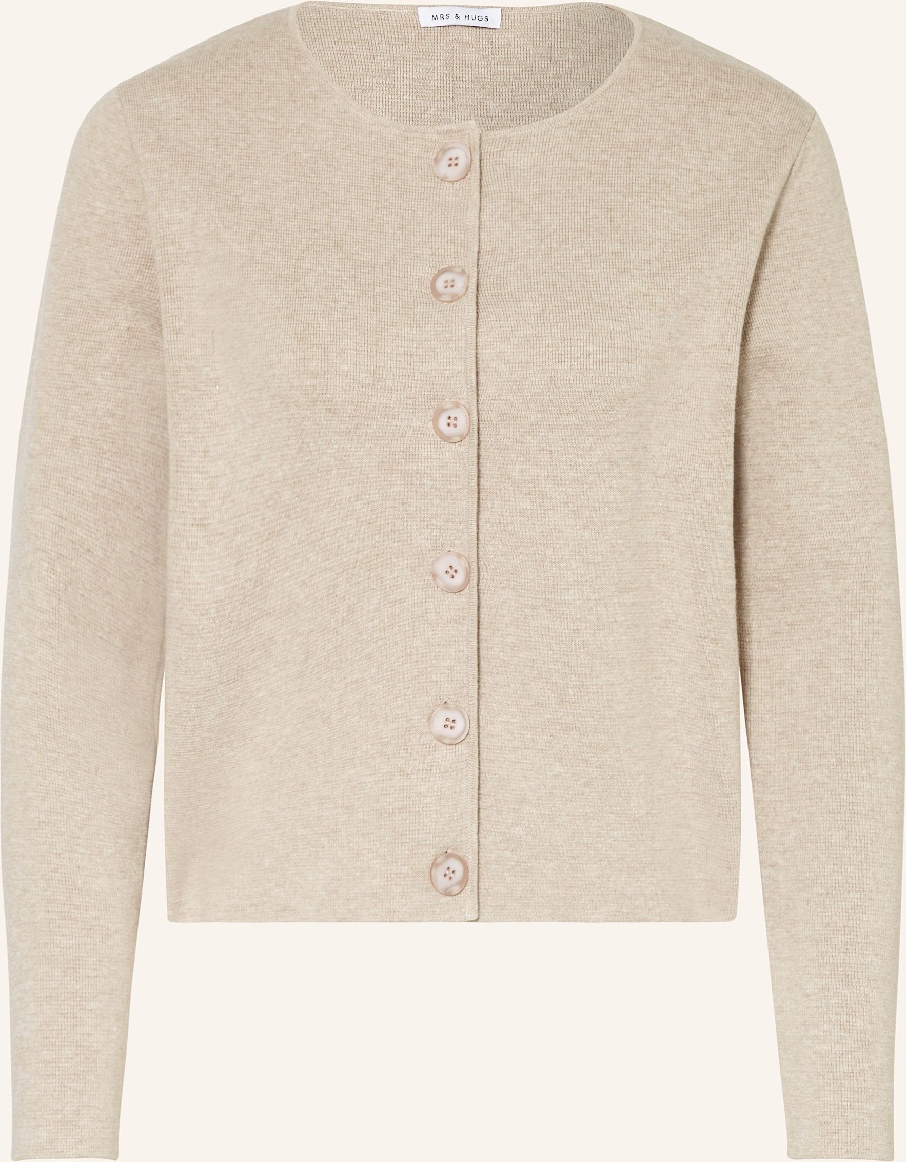 Mrs & Hugs Strickjacke Mit Leinen beige