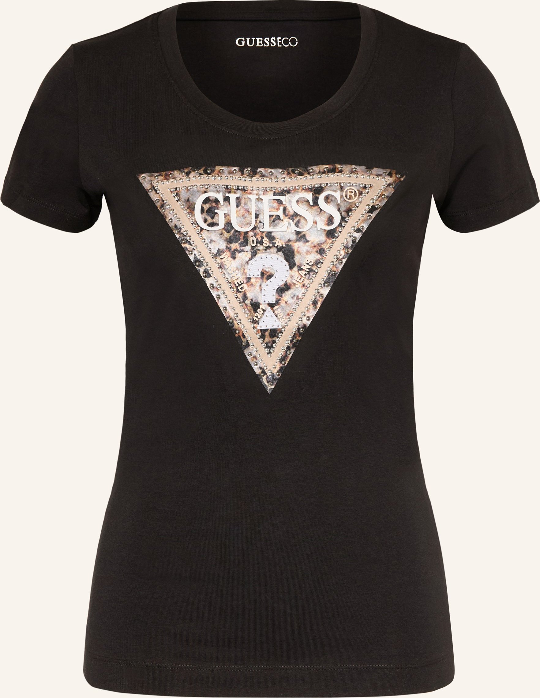 Guess T-Shirt Mit Nieten schwarz