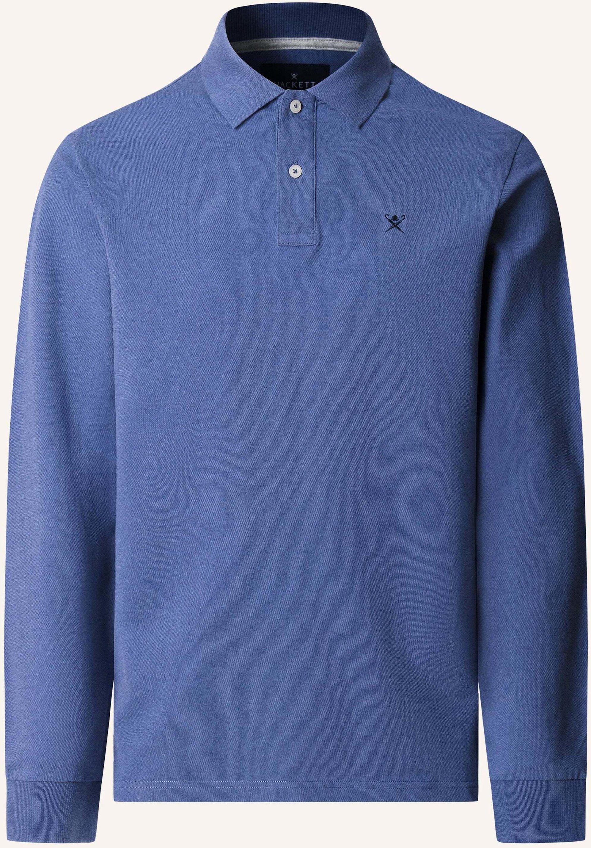 Hackett London Poloshirt Slim Fit Logo Ls blau