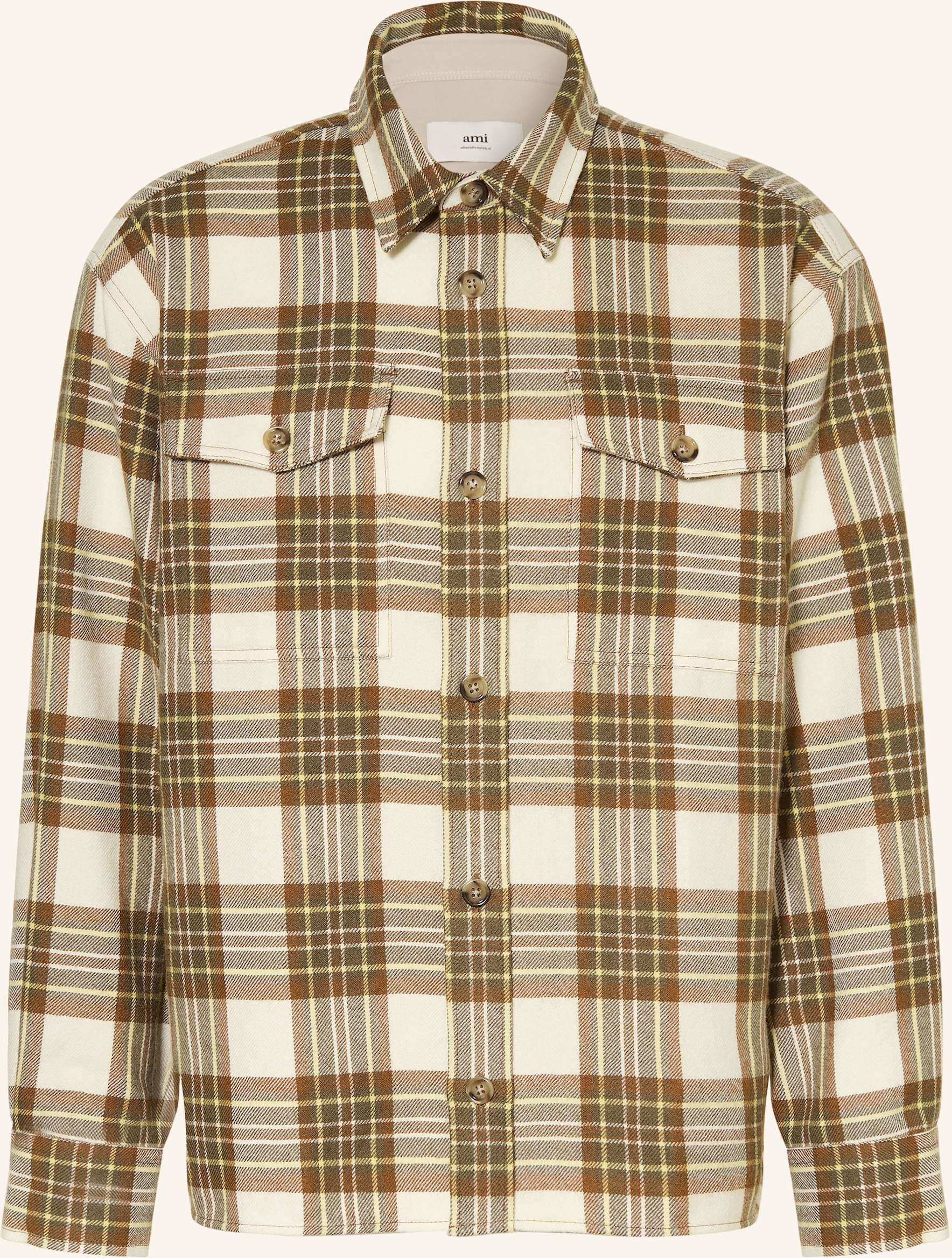 Thumbnail - Ami Paris Flanell-Overshirt beige