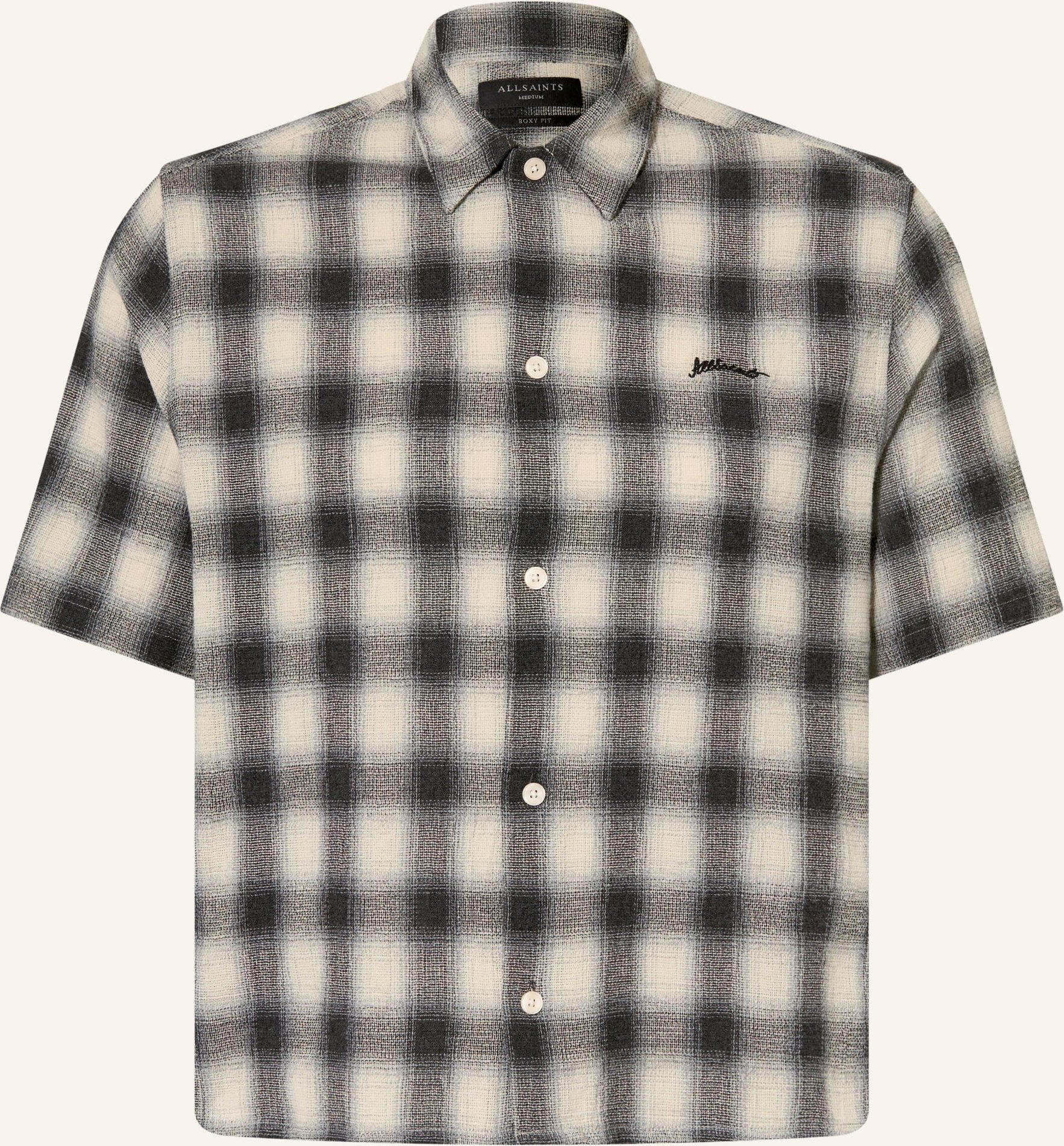 Allsaints Kurzarm-Hemd Shadow Comfort Fit weiss