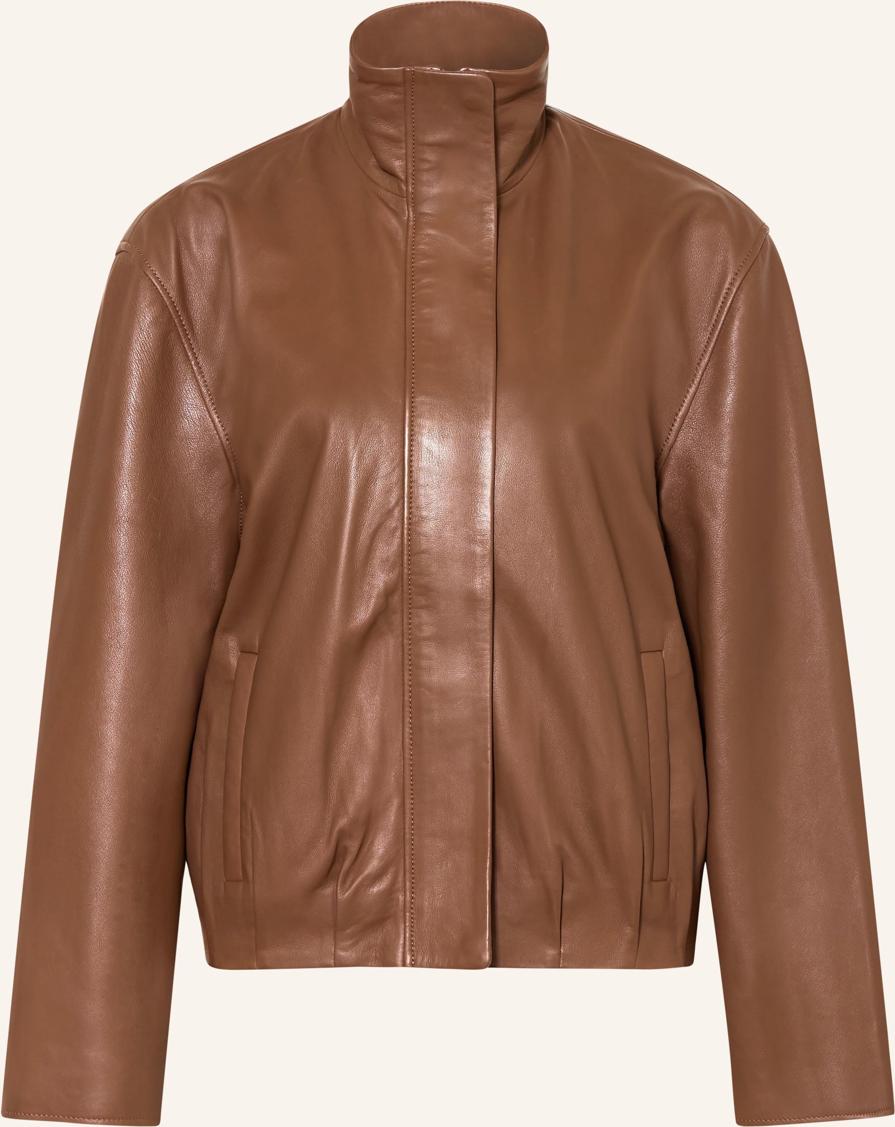 Mrs & Hugs Lederjacke braun