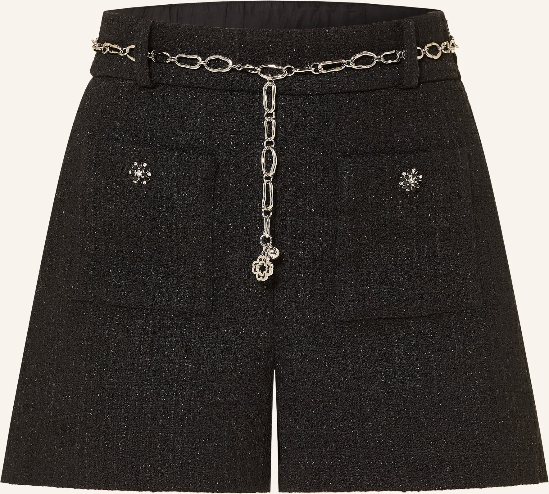 Maje Bouclé-Shorts Mit Glitzergarn schwarz