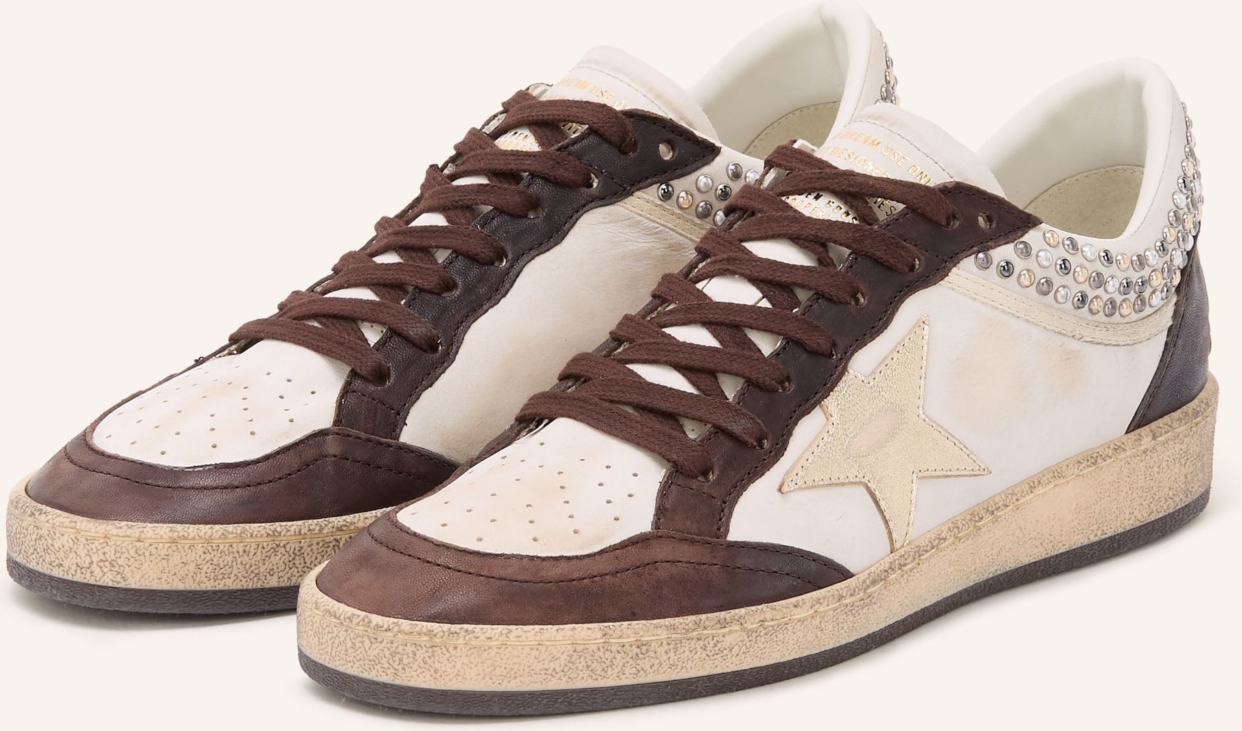 Golden Goose Sneaker Ball Star Mit Schmuckperlen weiss