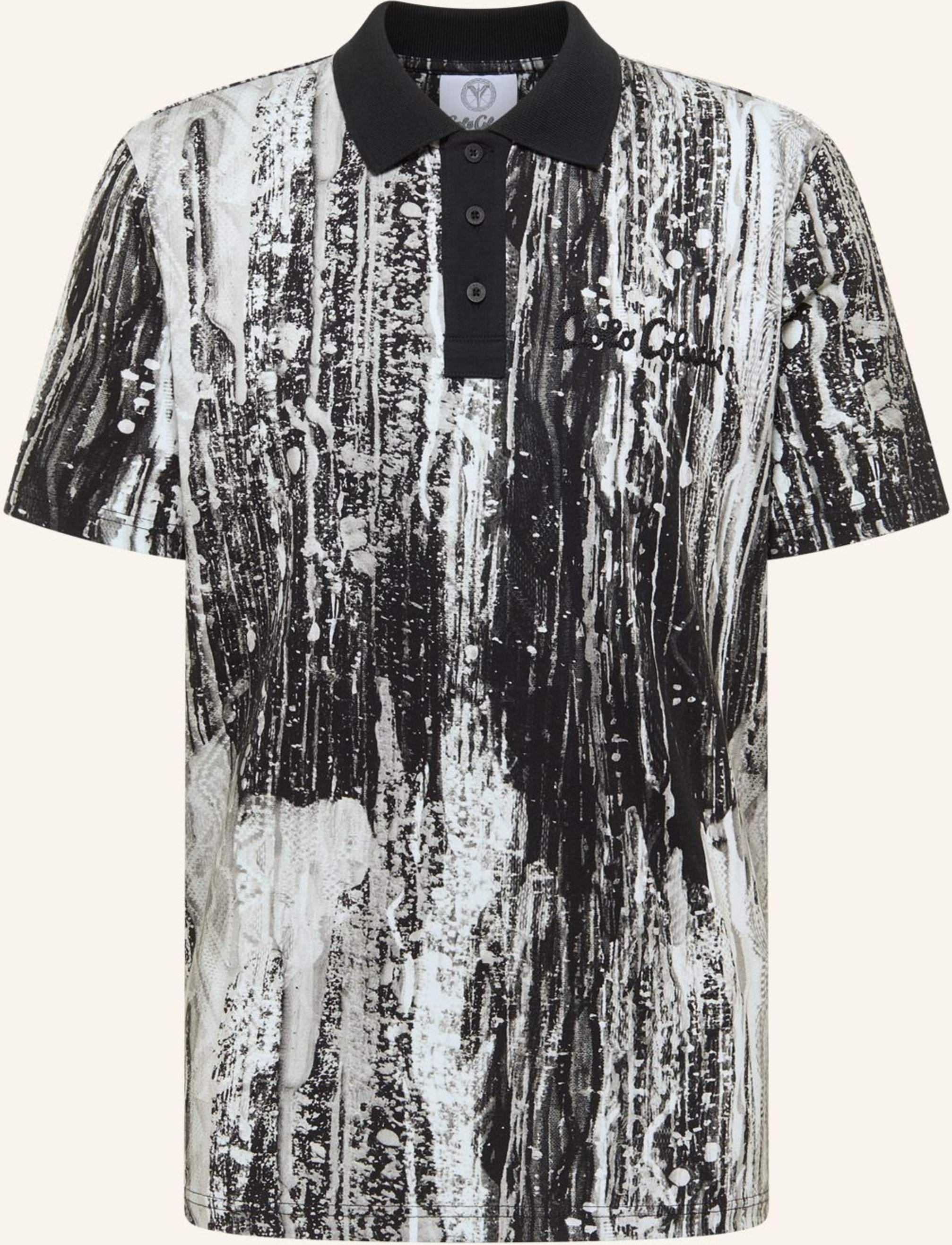 Carlo Colucci Poloshirt - Ai Drip Knit Fascella schwarz