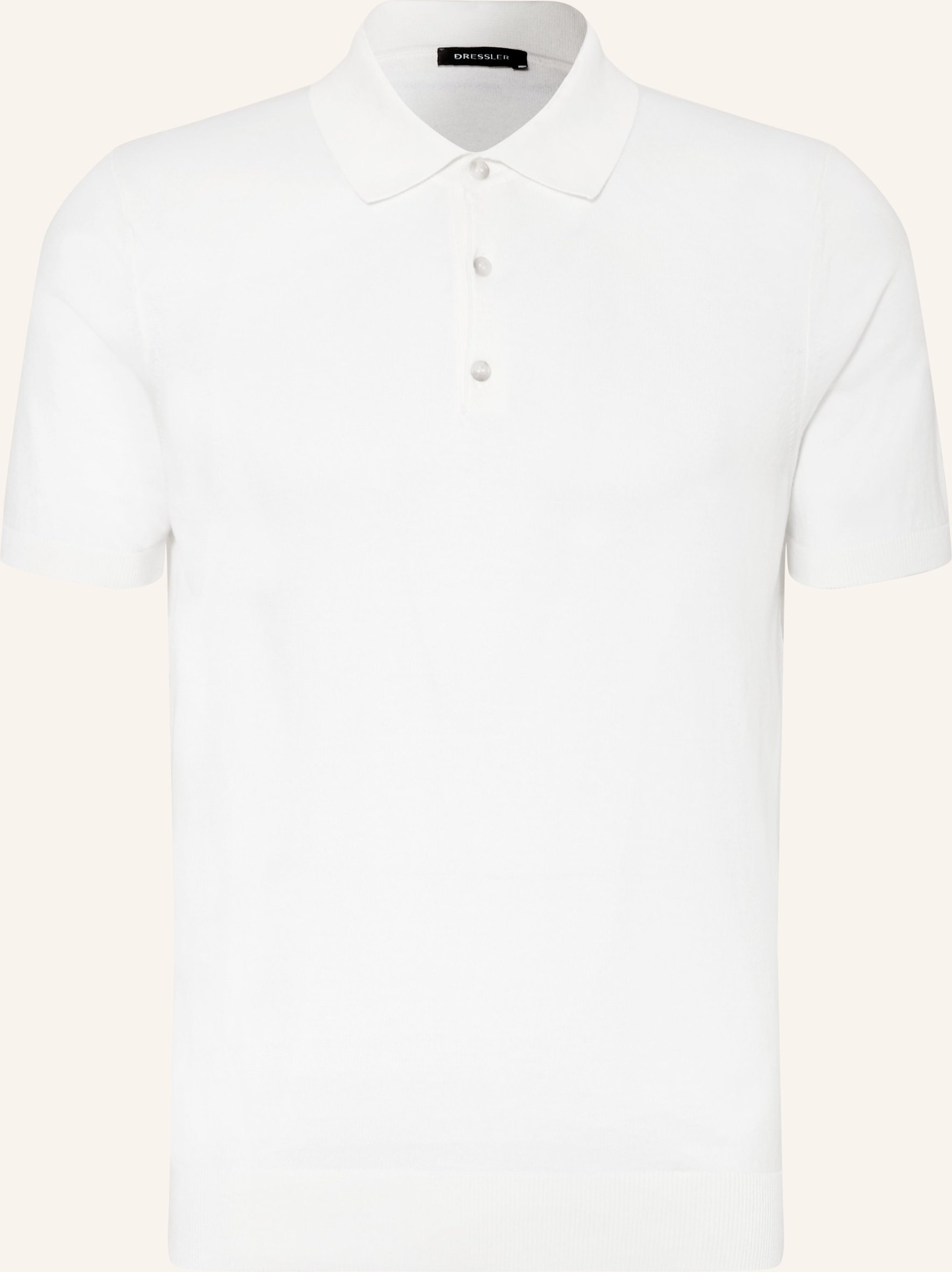 Dressler Strick-Poloshirt weiss