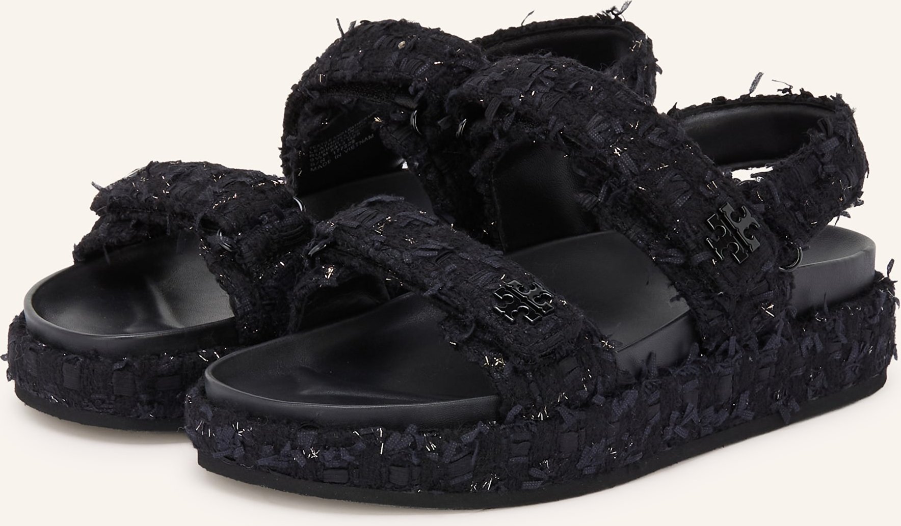 Tory Burch Plateau-Sandalen Kira Mit Glitzergarn blau