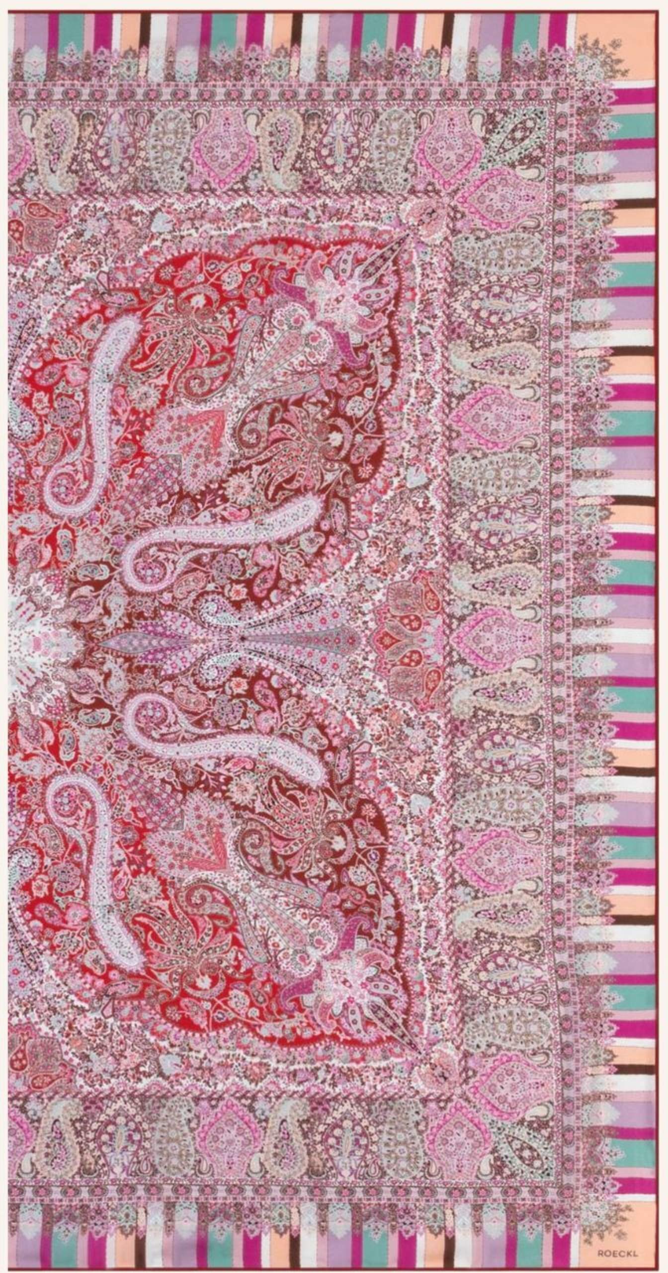 Roeckl Seidentuch Butterfly Paisley beige