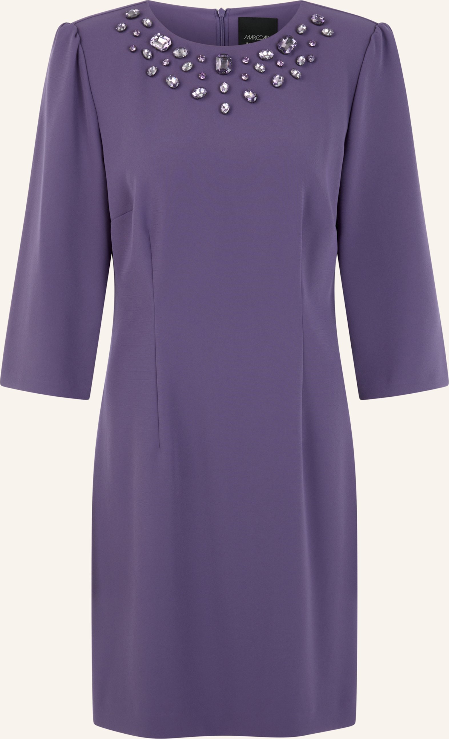 Marc Cain Kleid Mit 3/4-Arm Und Schmucksteinen blau