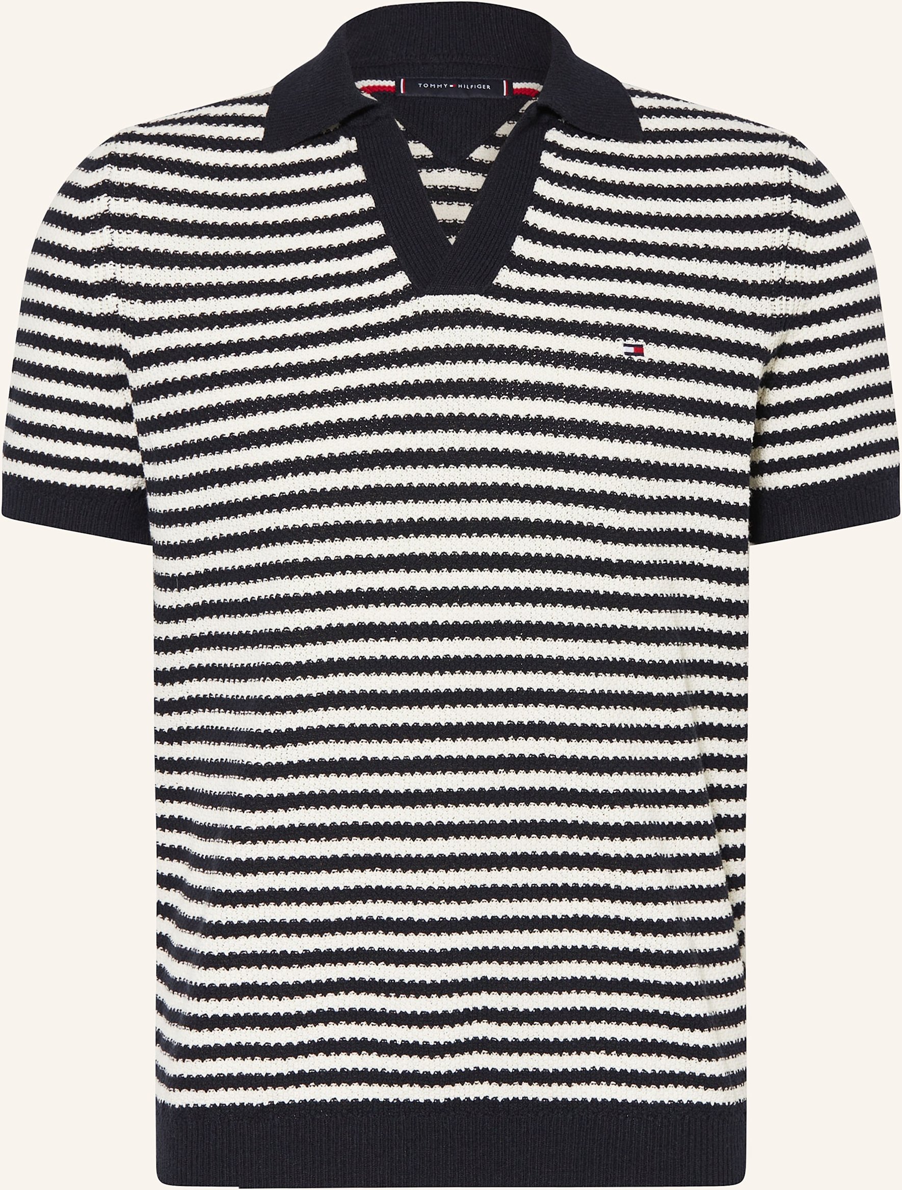 Tommy Hilfiger Strick-Poloshirt Regular Fit blau