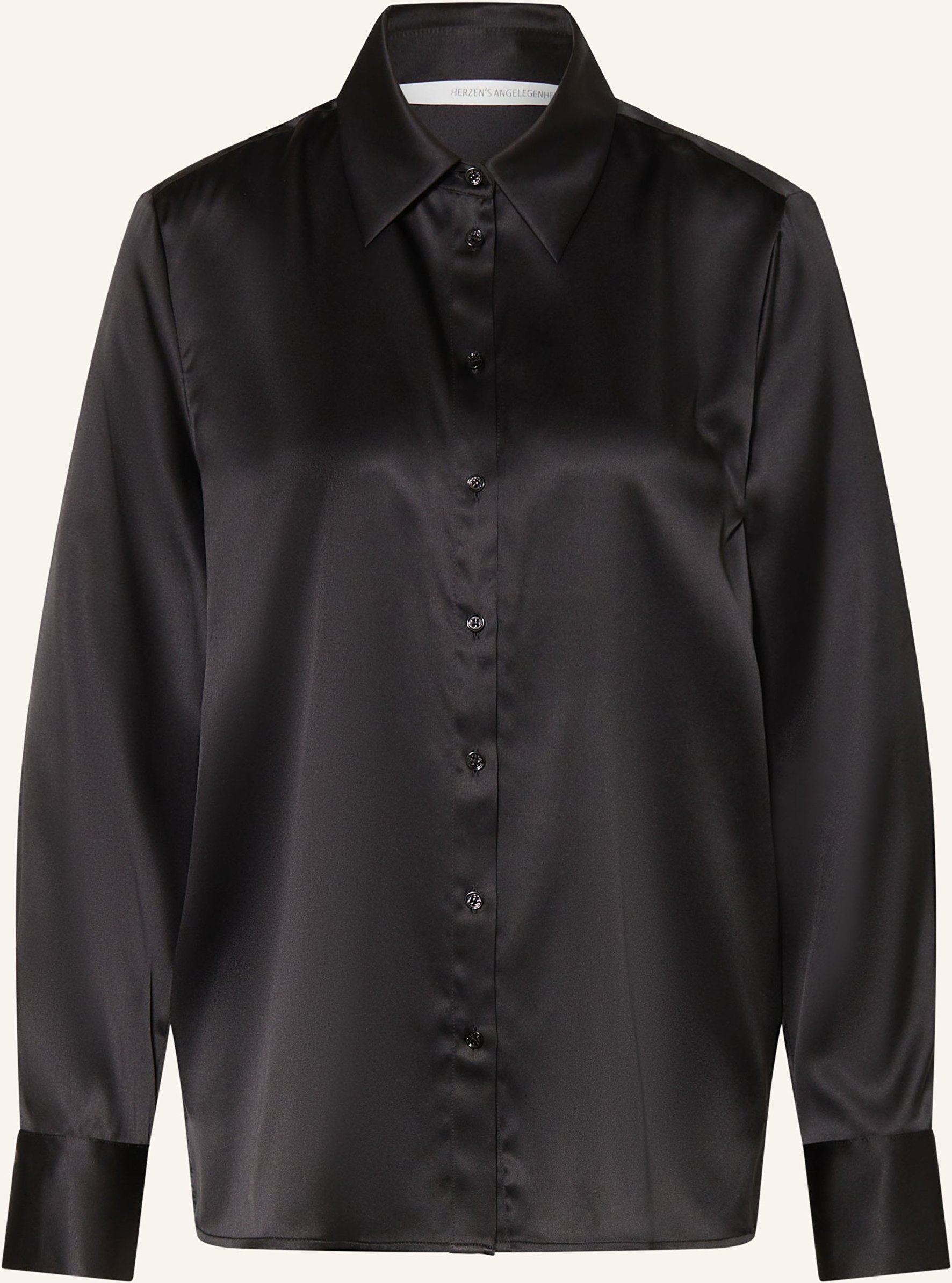 Herzen's Angelegenheit Hemdbluse Aus Seide schwarz