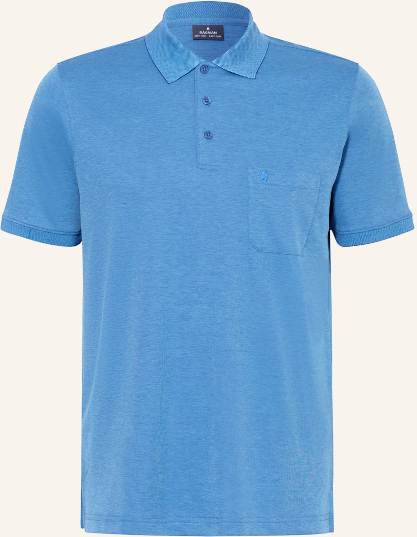 Thumbnail - Ragman Piqué-Poloshirt blau