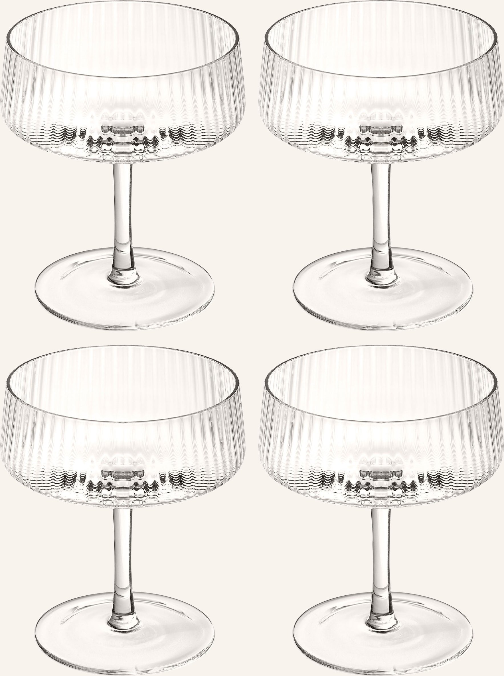 Westwing Collection 4er-Set Champagnergläser Cami transparent
