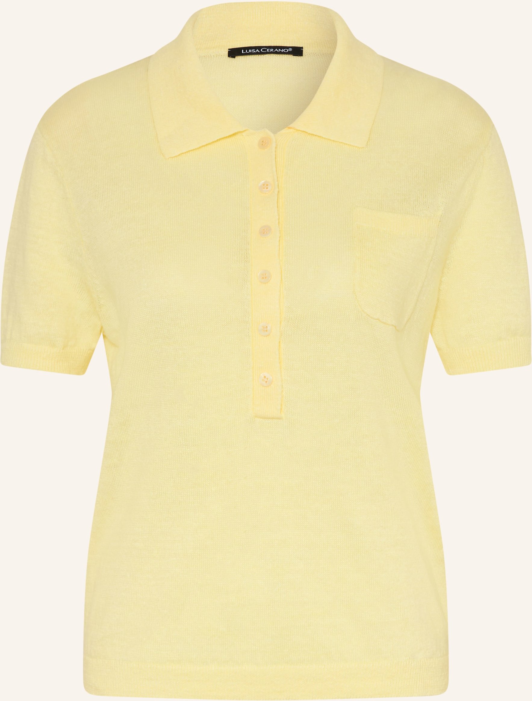 Luisa Cerano Strick-Poloshirt Aus Leinen gelb