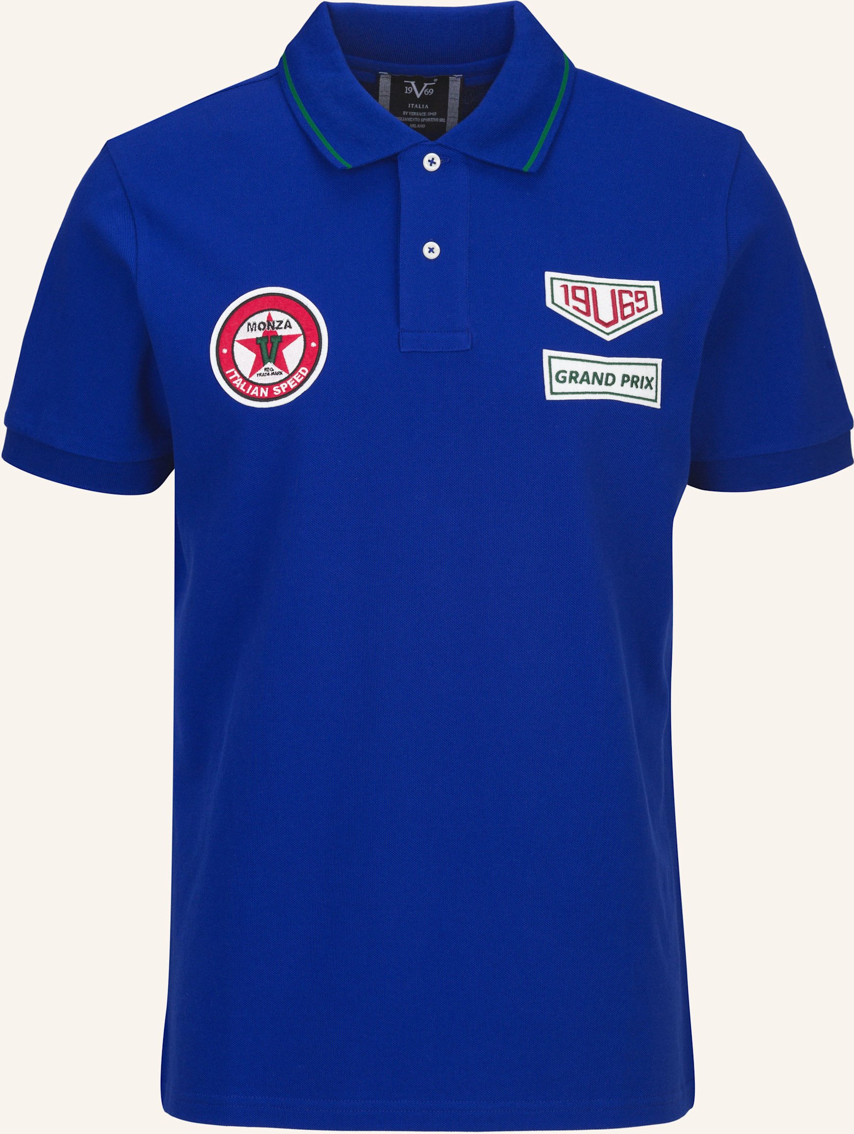 Thumbnail - 19V69 Italia Poloshirt Emilio Racing blau