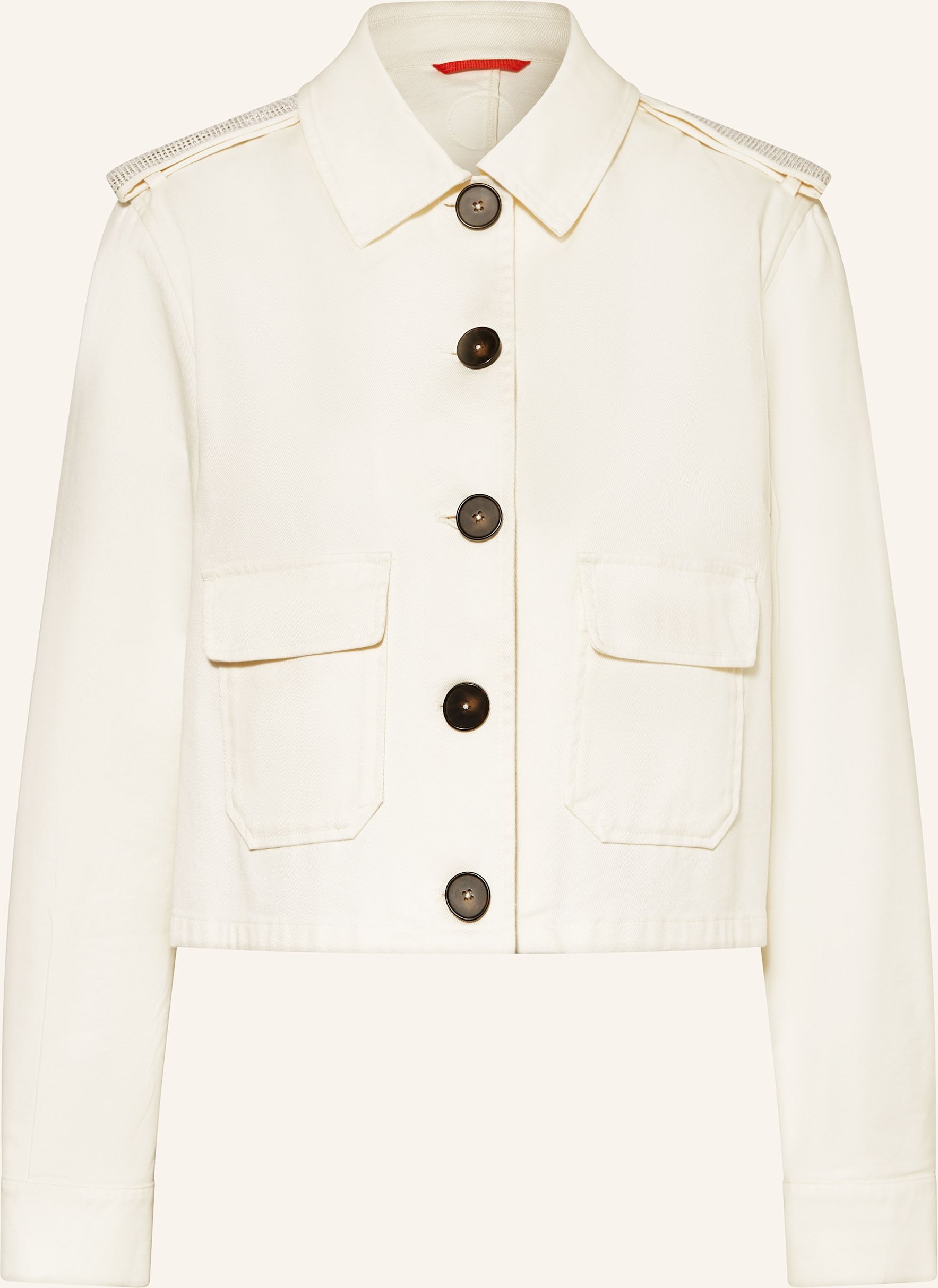 No.1 Como Kastenjacke Mit Schmucksteinen weiss