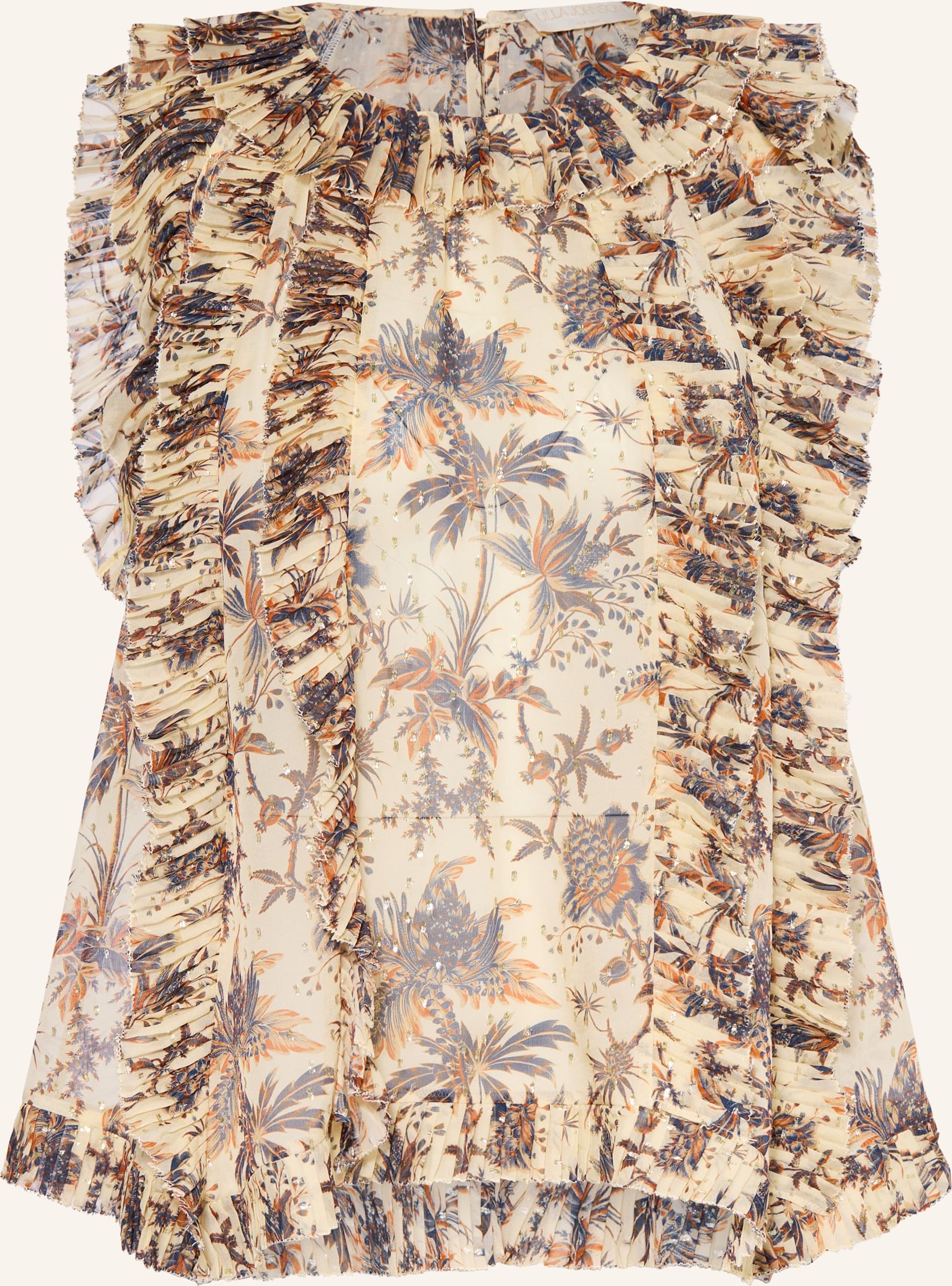 Ulla Johnson Blusentop Sabra Aus Seide Und Mit Glitzergarn beige