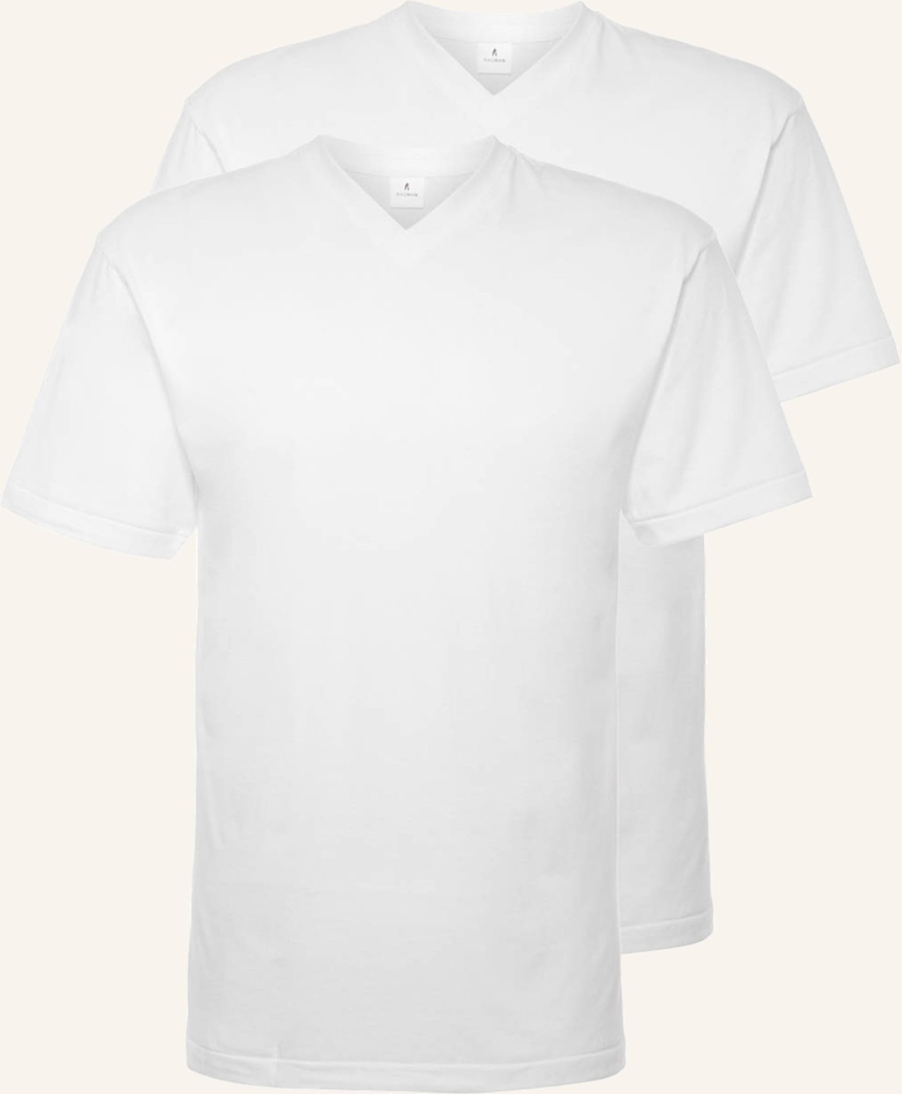 Ragman 2er-Pack V-Shirts weiss