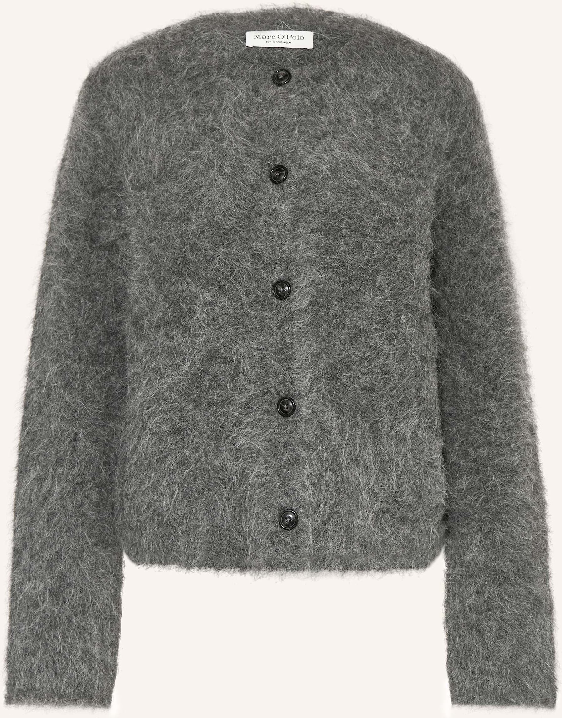 Thumbnail - Marc O'polo Strickjacke Mit Alpaka grau