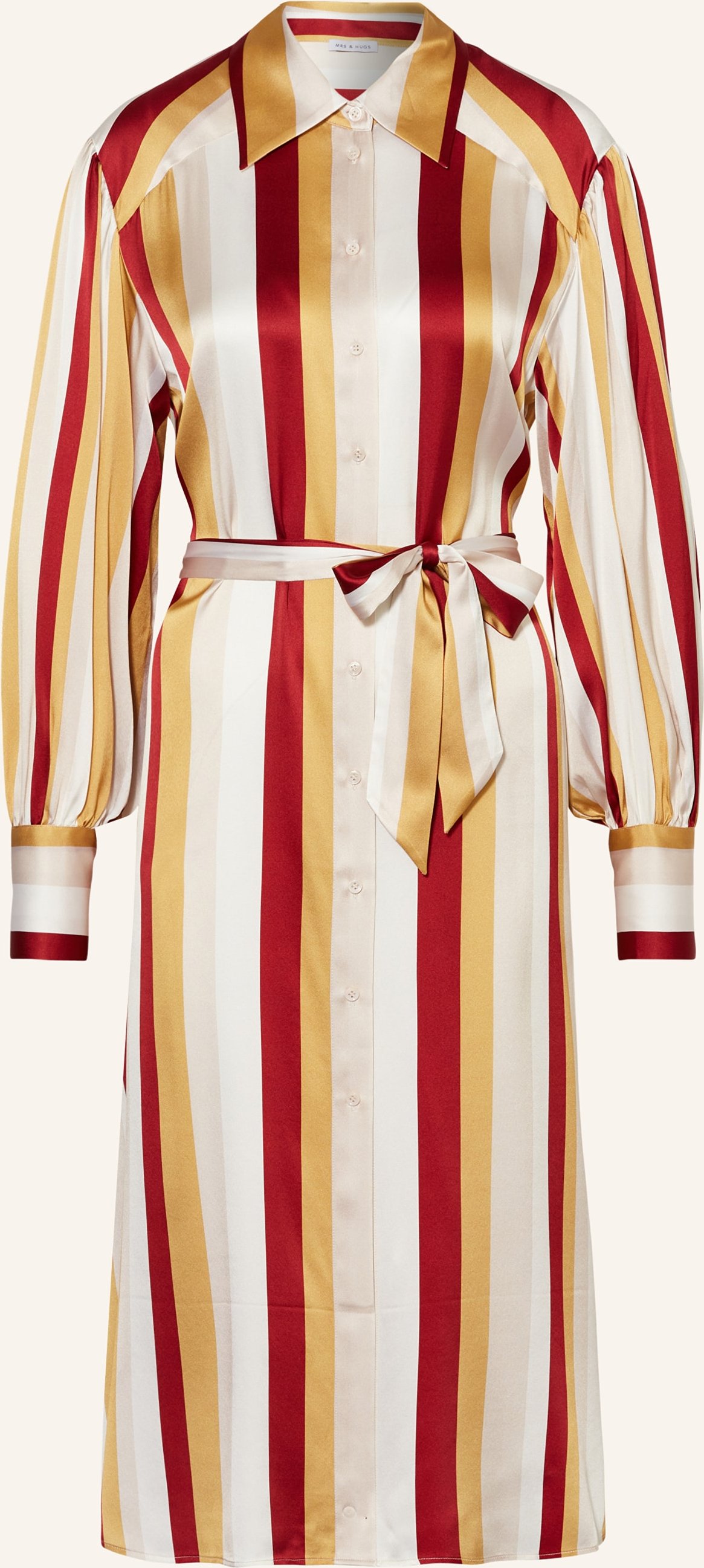 Mrs & Hugs Hemdblusenkleid Aus Seide beige