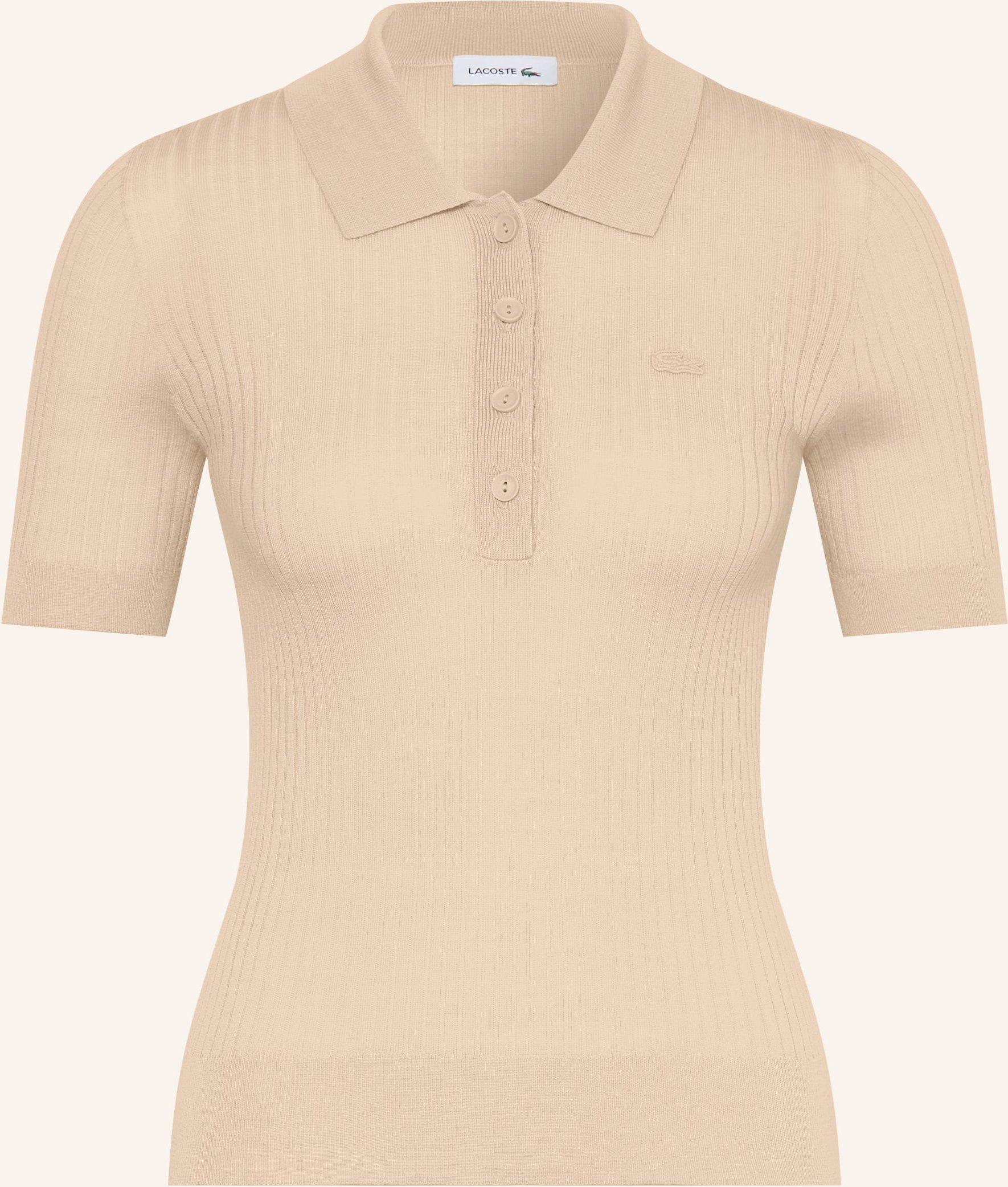 Lacoste Strick-Poloshirt Aus Merinowolle braun