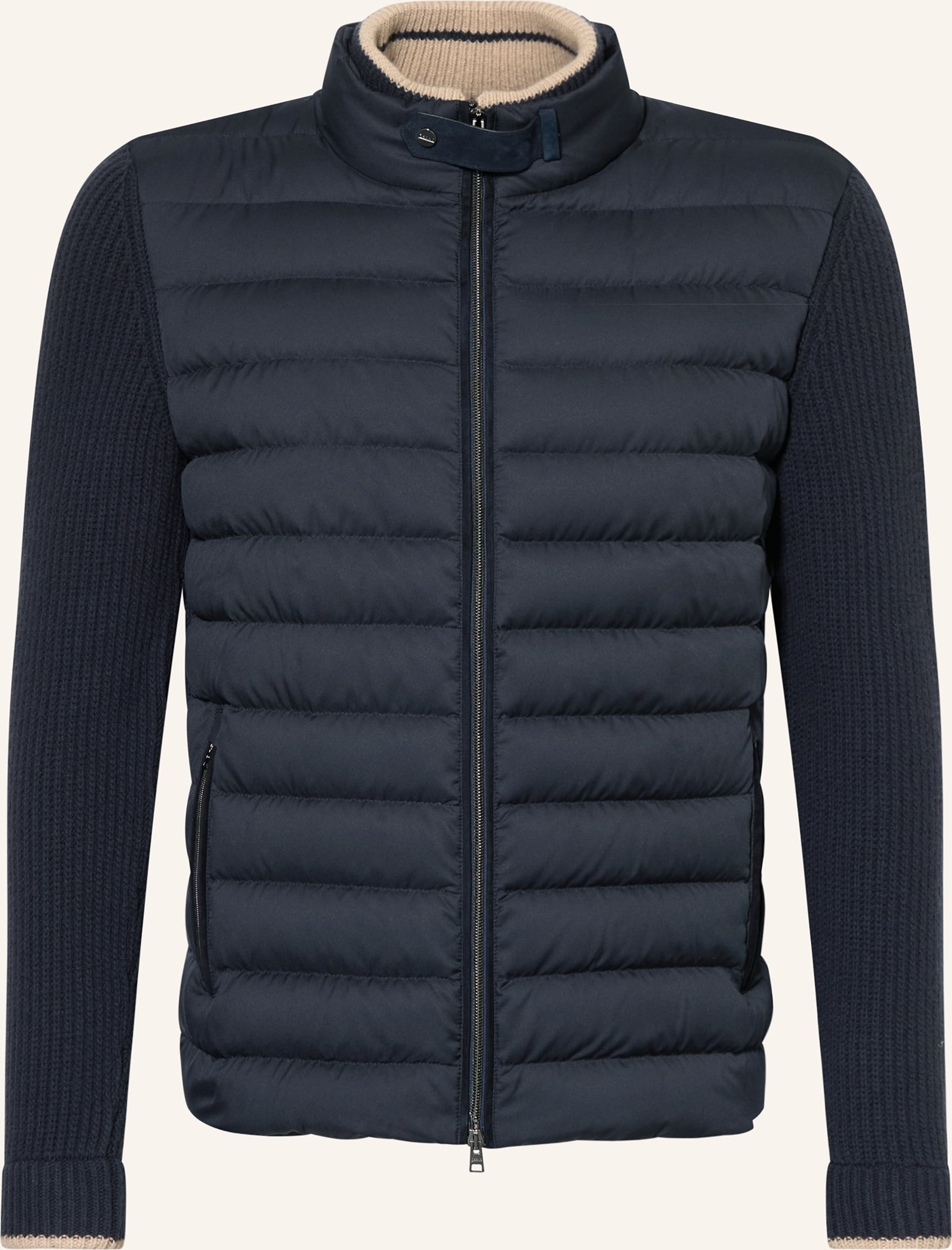 Herno Strickjacke Im Materialmix blau