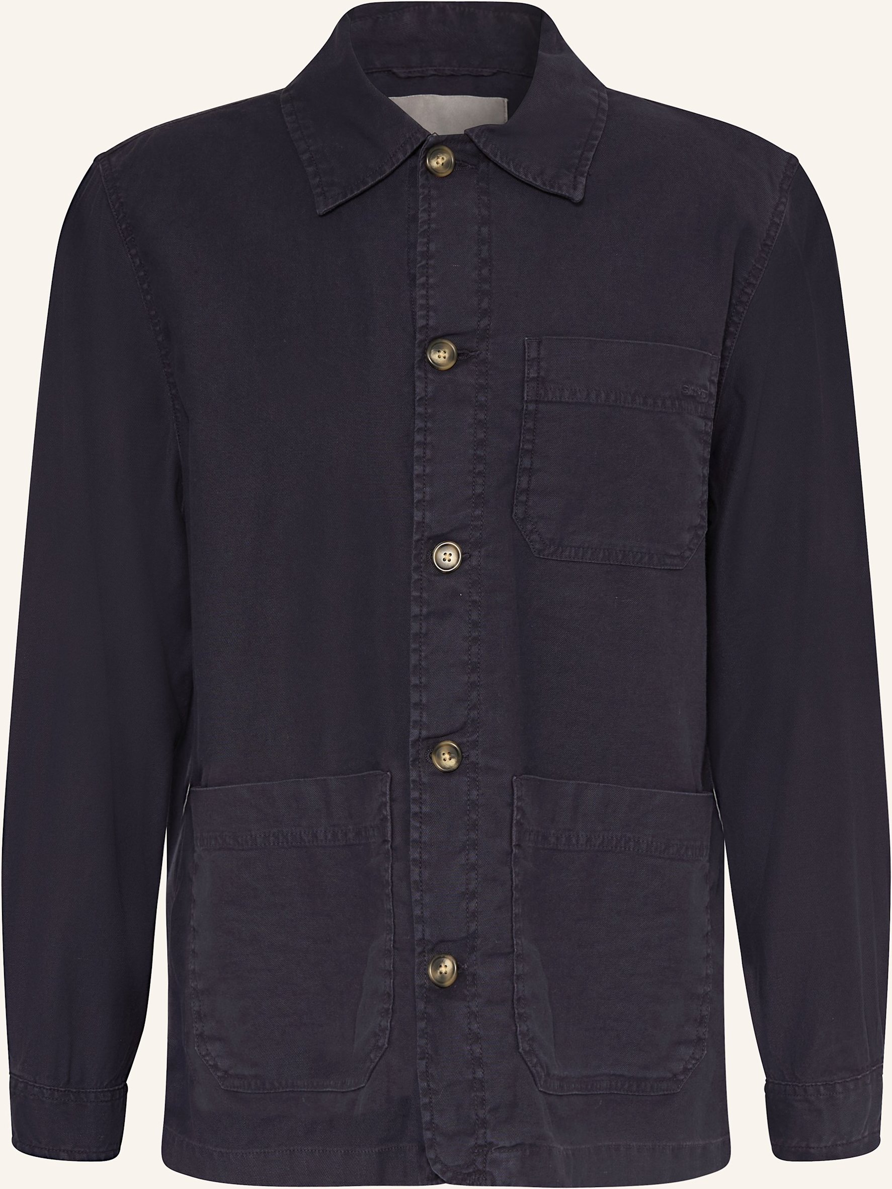 Gant Overshirt Mit Leinen blau