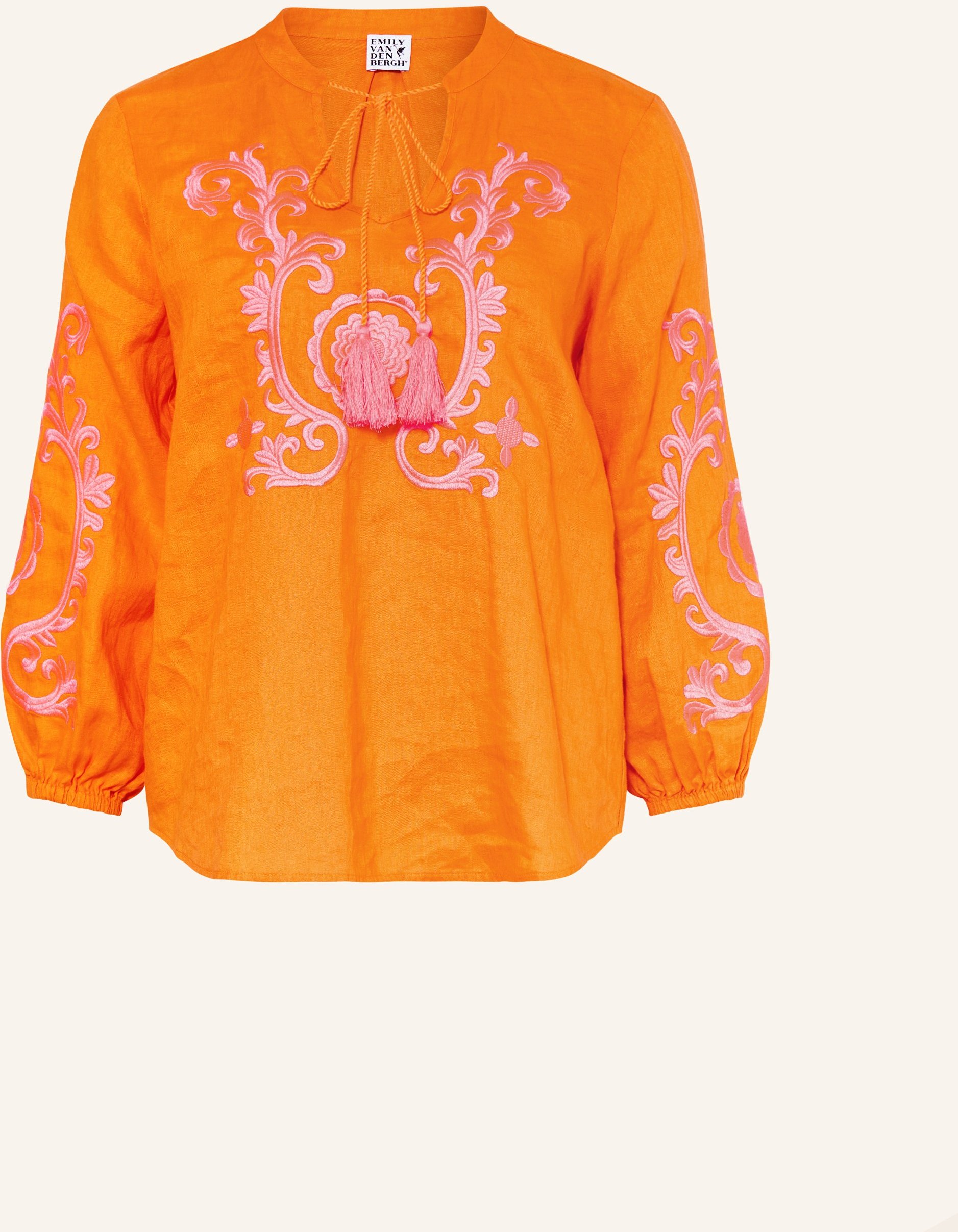 Emily Van Den Bergh Blusenshirt Aus Leinen Mit 3/4-Arm orange