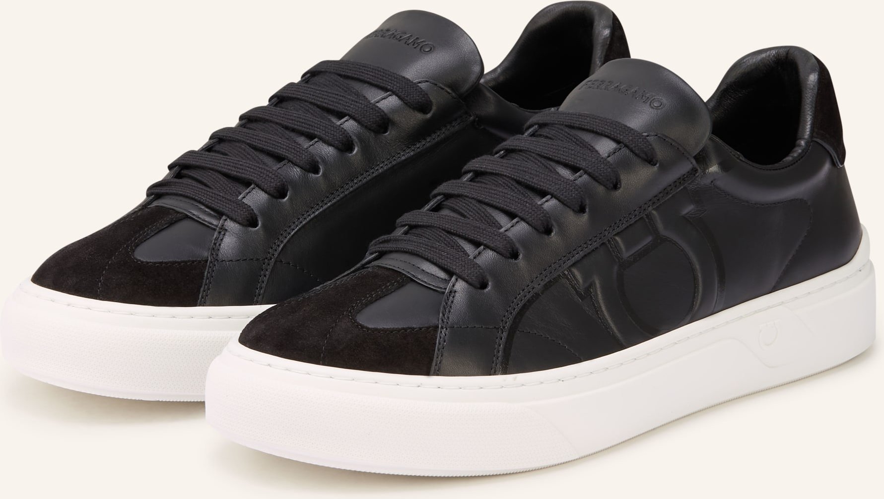 Ferragamo Sneaker Gancini schwarz