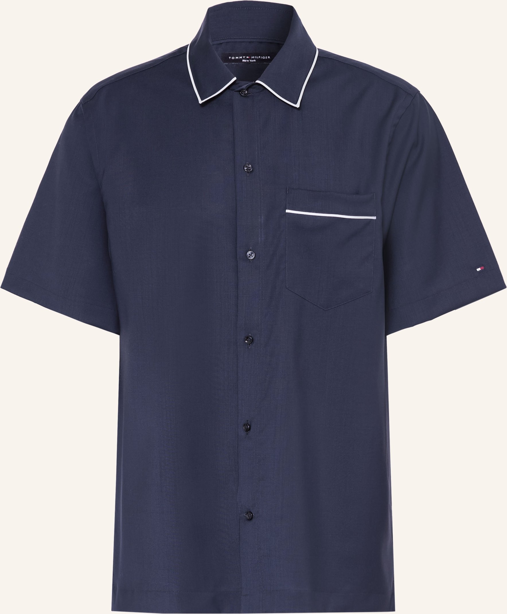 Tommy Hilfiger Kurzarm-Hemd Relaxed Fit blau