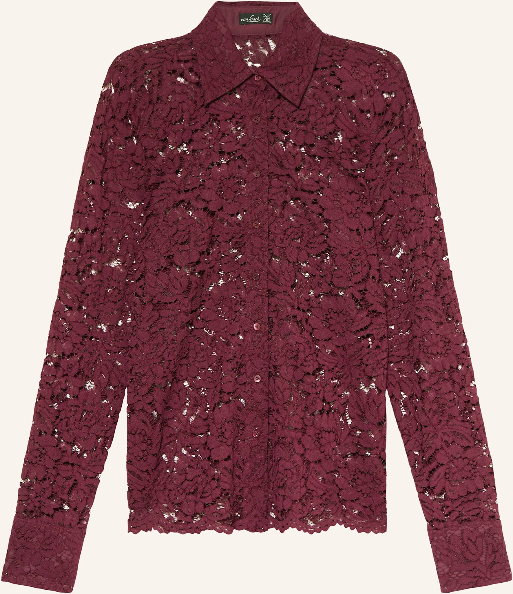 Van Laack Hemdbluse Vl-Cellai-O Aus Spitze rot