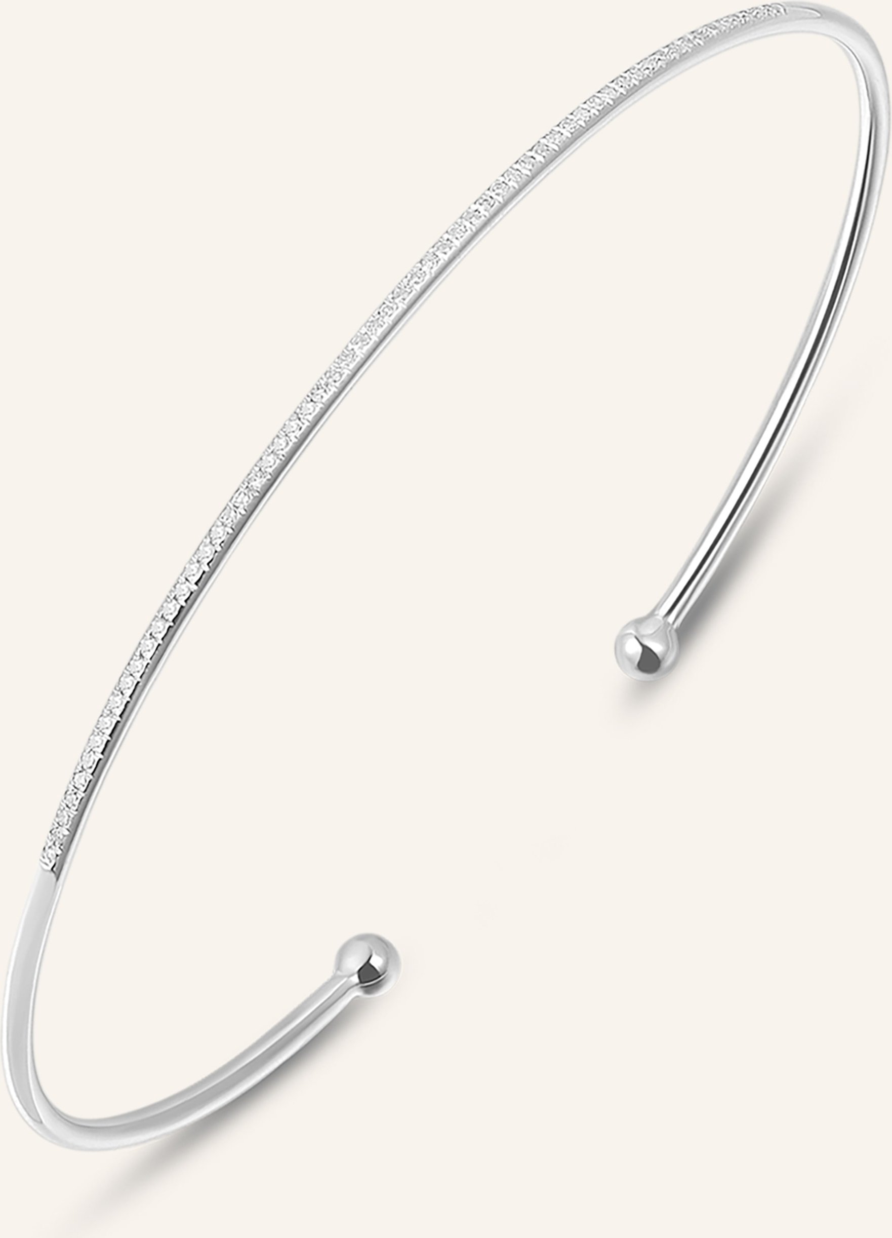 Leaf Armreif Circle Aus 18 Karat Weißgold Mit Diamanten silber