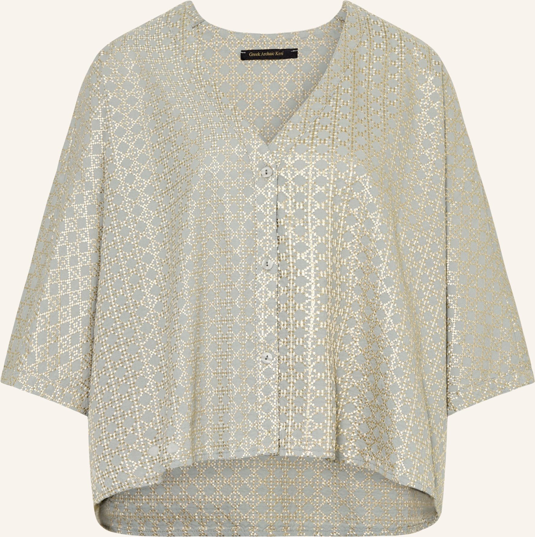 Greek Archaic Kori Bluse Mit 3/4-Arm grau